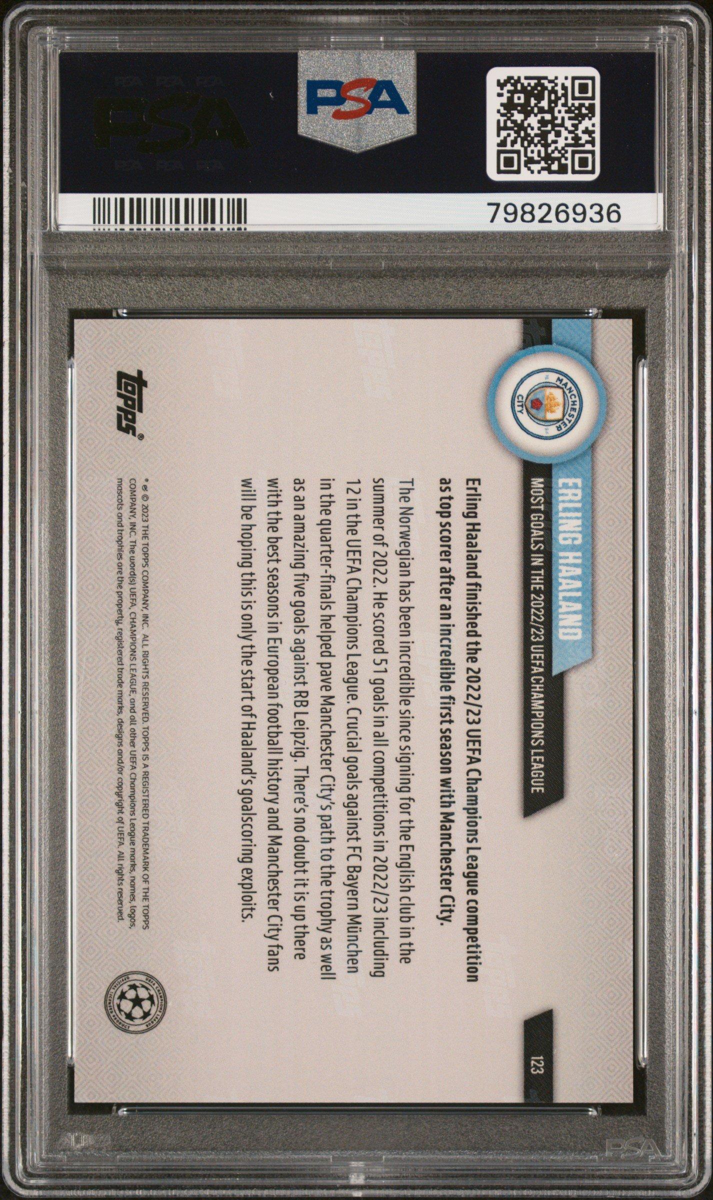 2022 Topps Now Uefa Champions League 123 Erling Haaland PSA 10