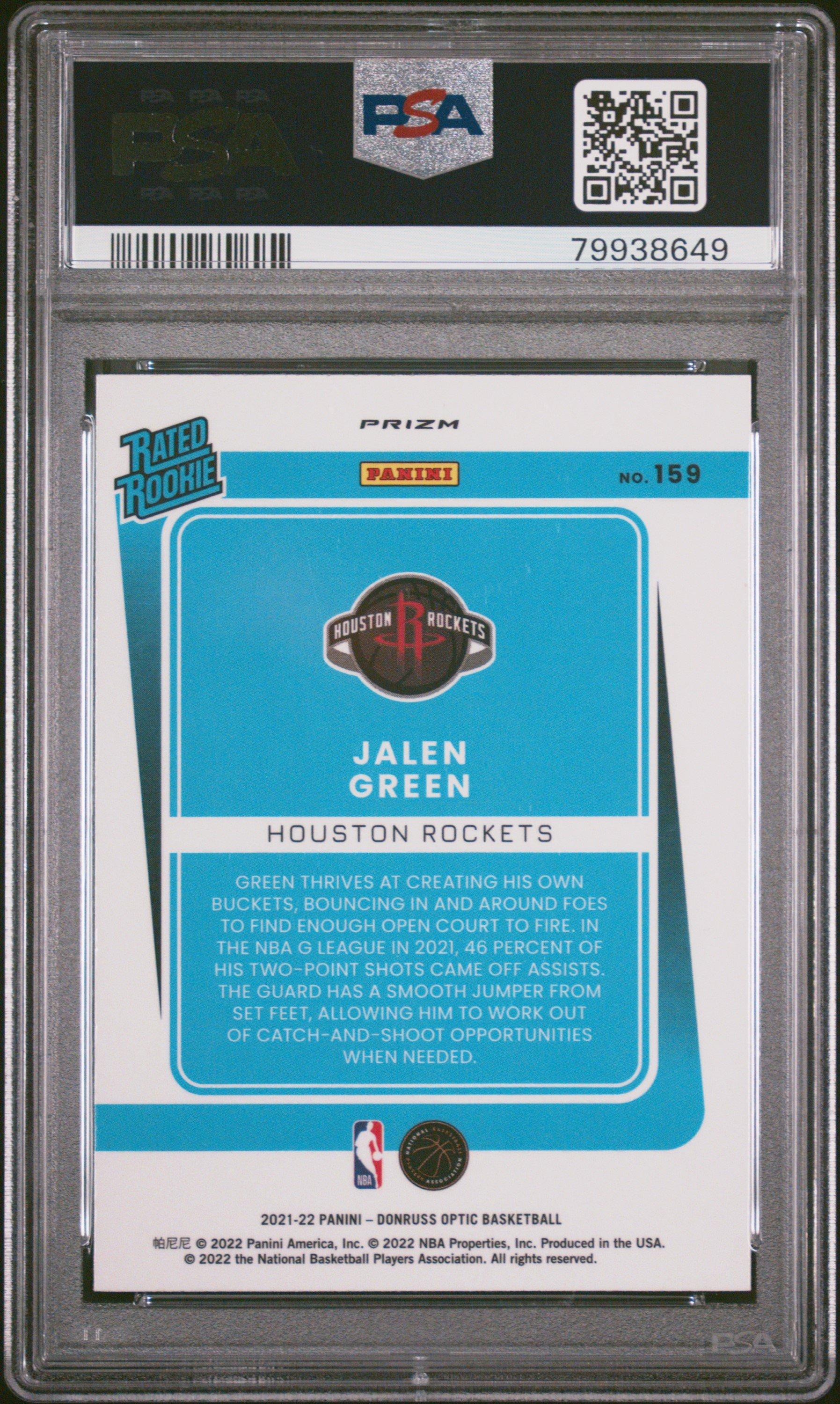 2021 Panini Donruss Optic 159 Jalen Green Choice PSA 10