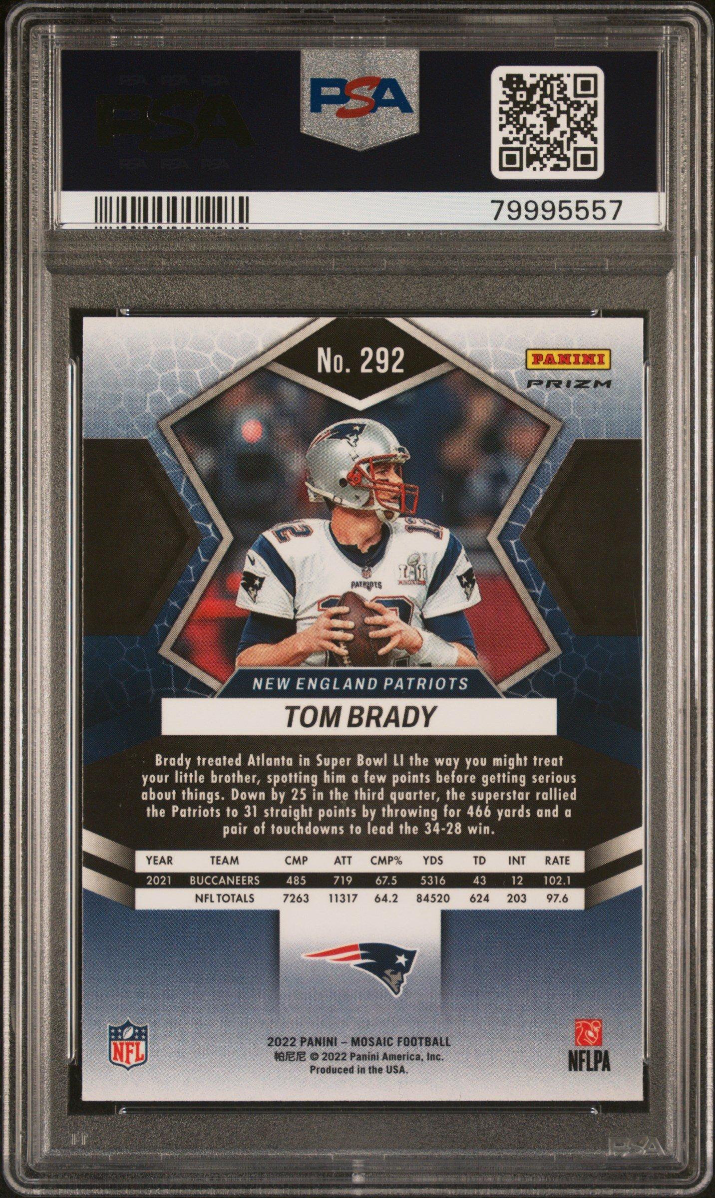 2022 Panini Mosaic 292 Tom Brady Red Mosaic PSA 10