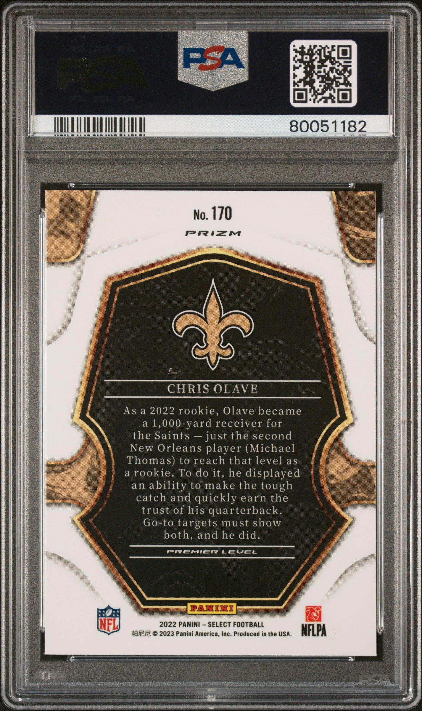 2022 Panini Select 170 Chris Olave Silver Prizm PSA 10