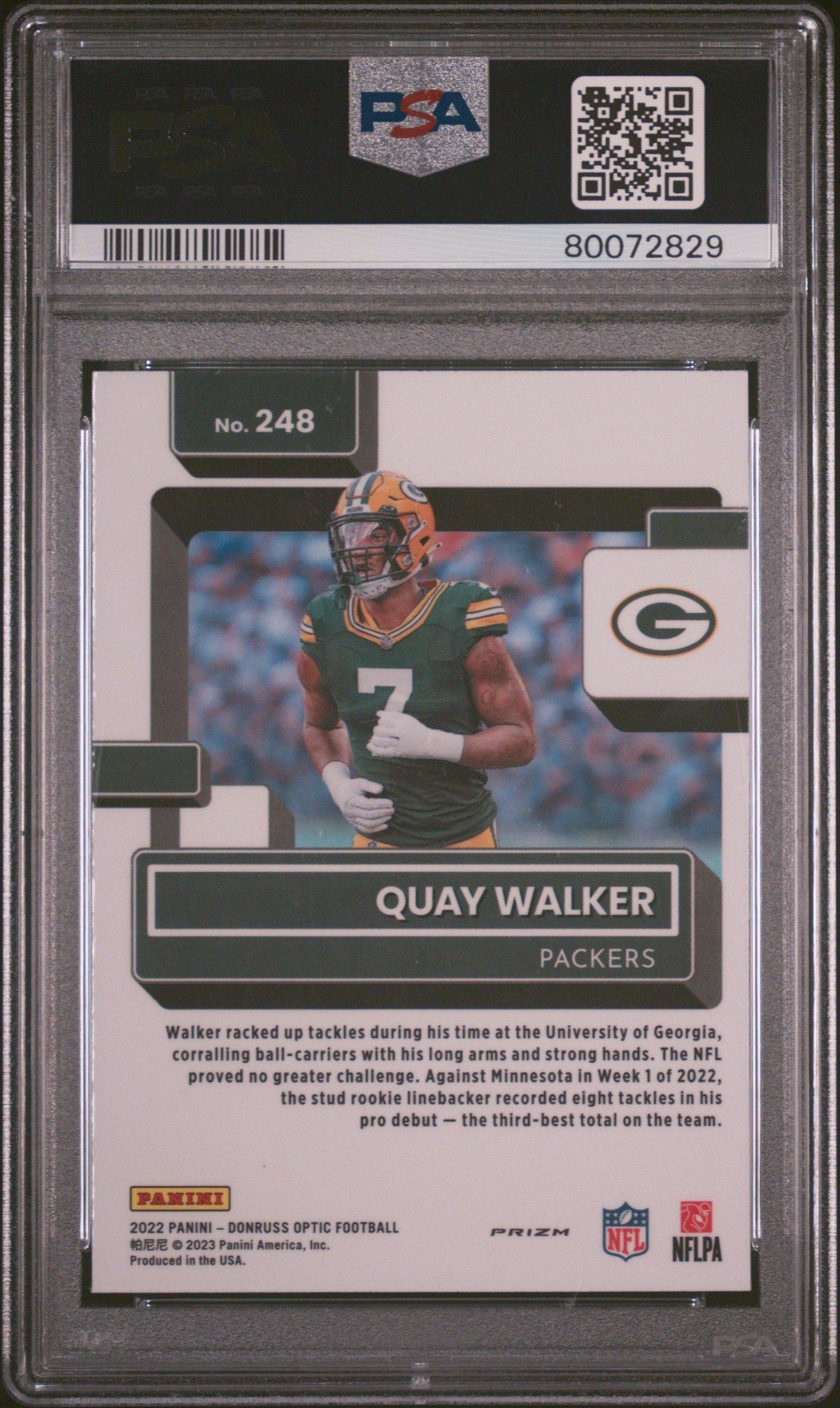 2022 Panini Donruss Optic 248 Quay Walker PSA 9