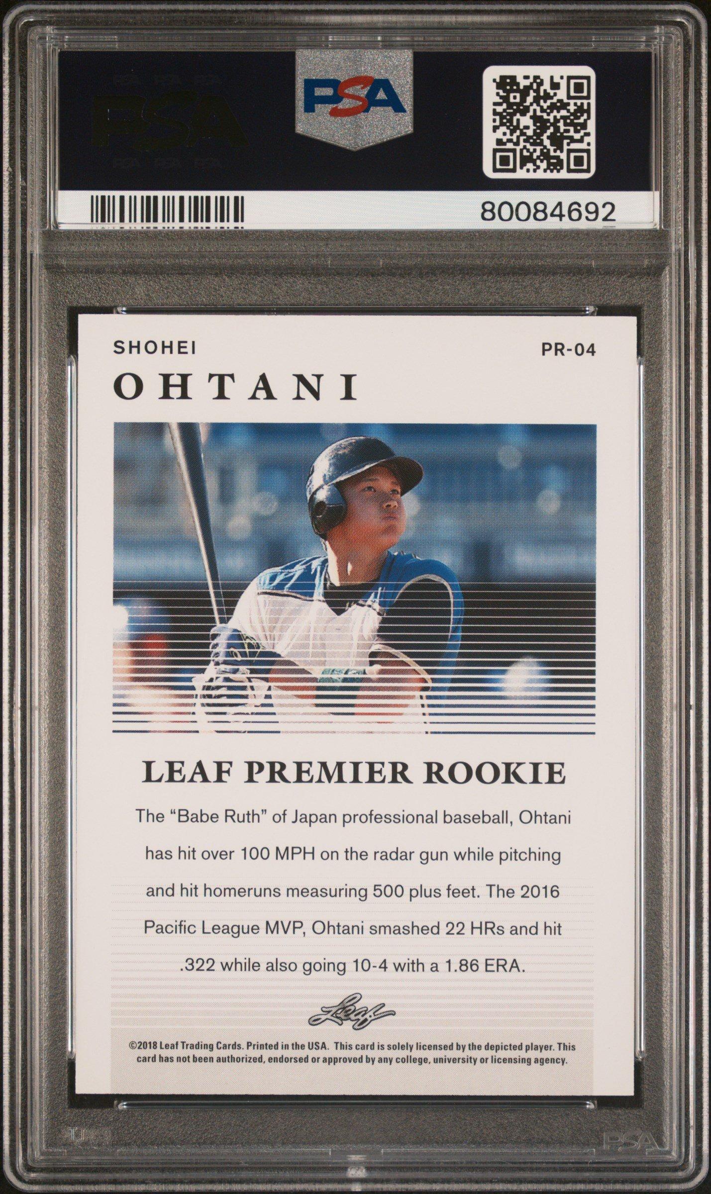 2018 Leaf Premier Rookies Pr-04 Shohei Ohtani PSA 10