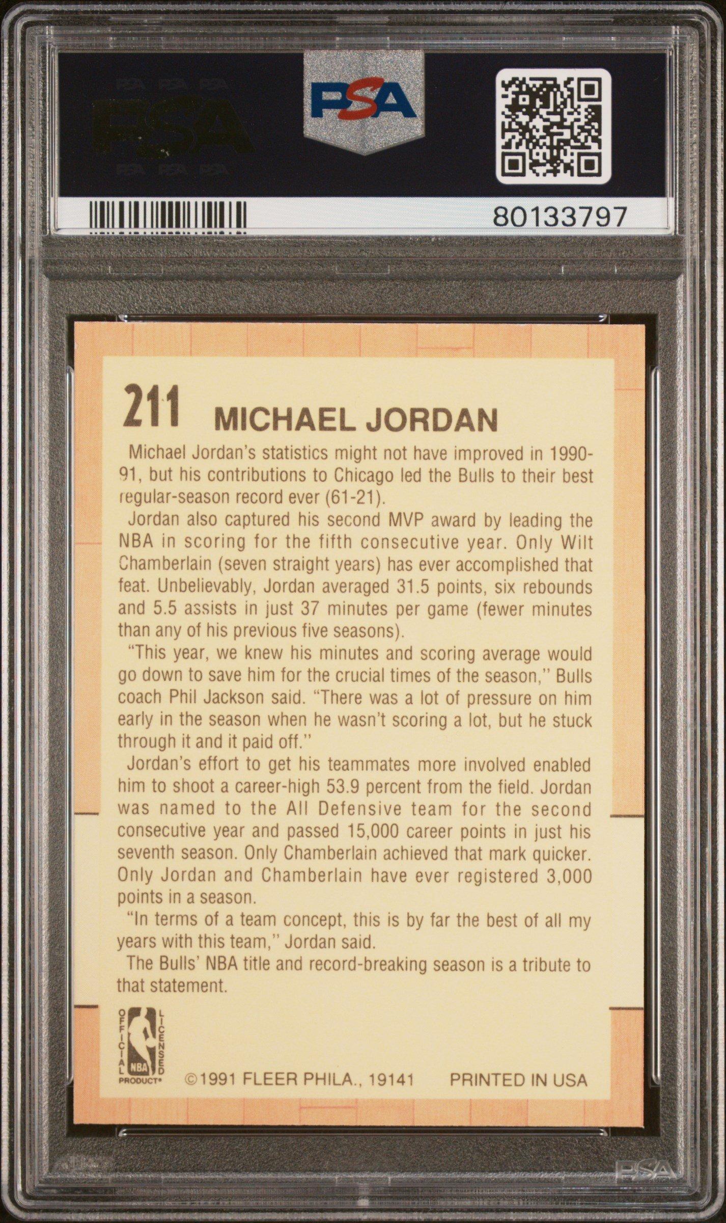 1991 Fleer 211 Michael Jordan PSA 9