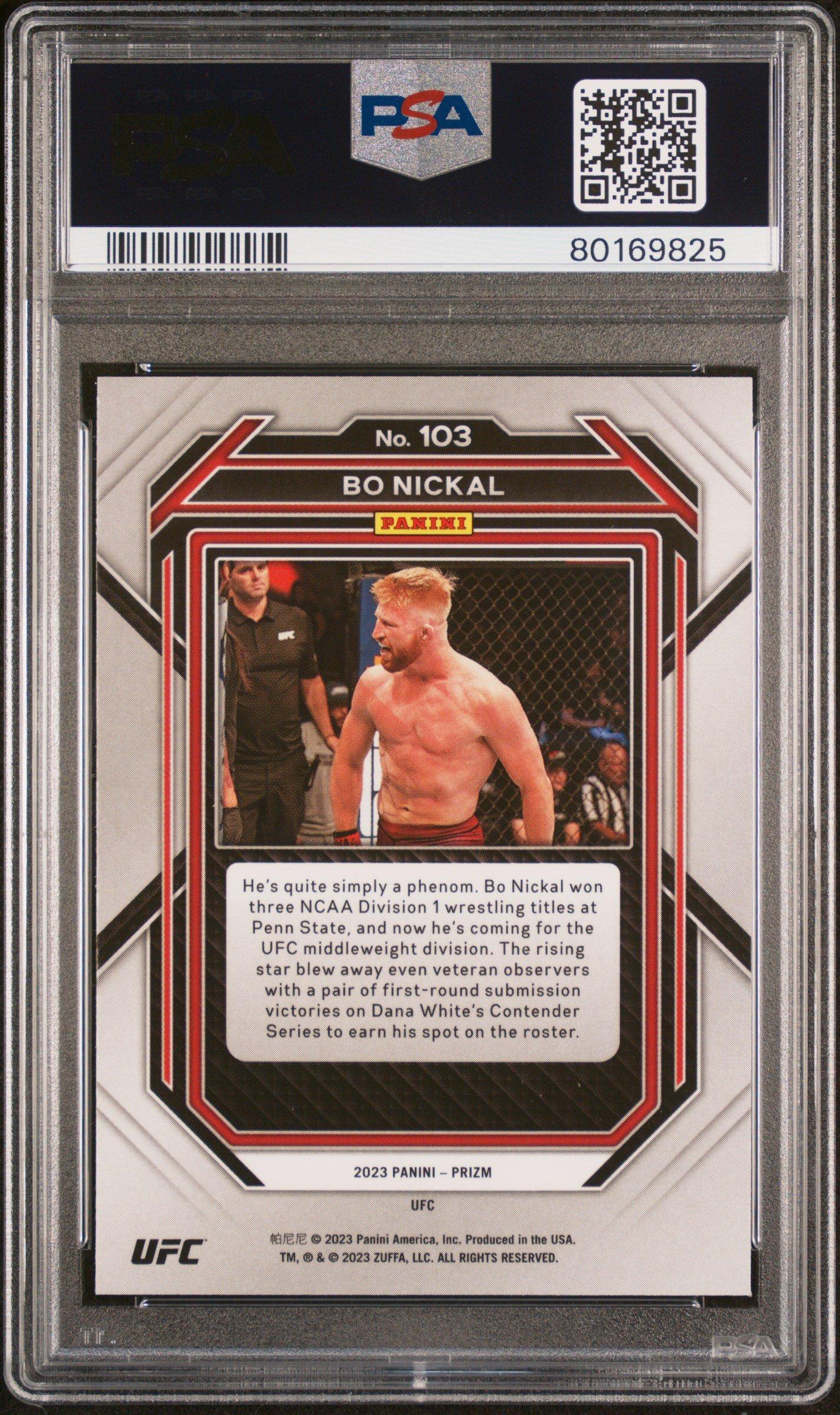 2023 Panini Prizm Ufc 103 Bo Nickal PSA 10