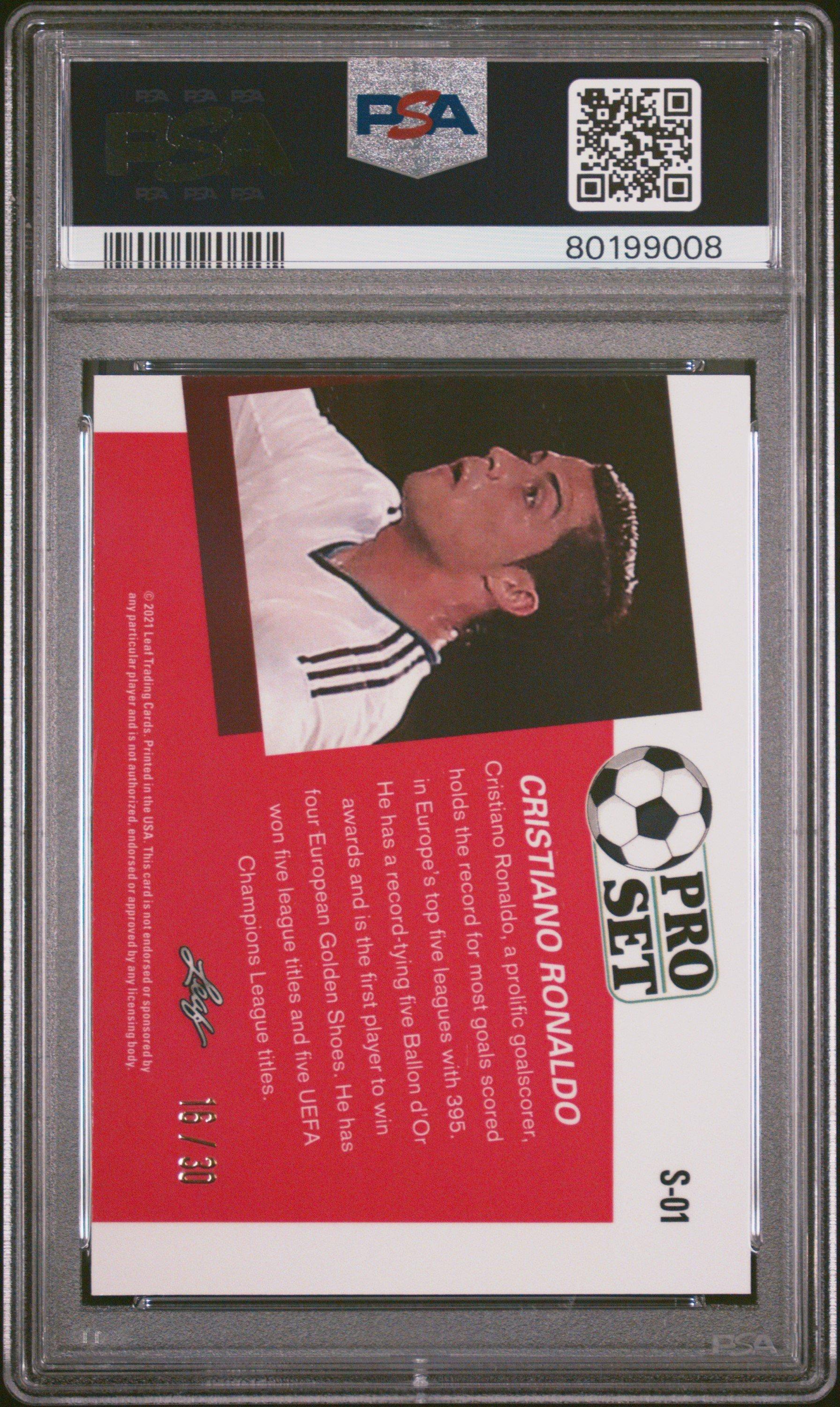 2021 Leaf Pro Set Metal Soccer S-01 Cristiano Ronaldo Blue Mojo