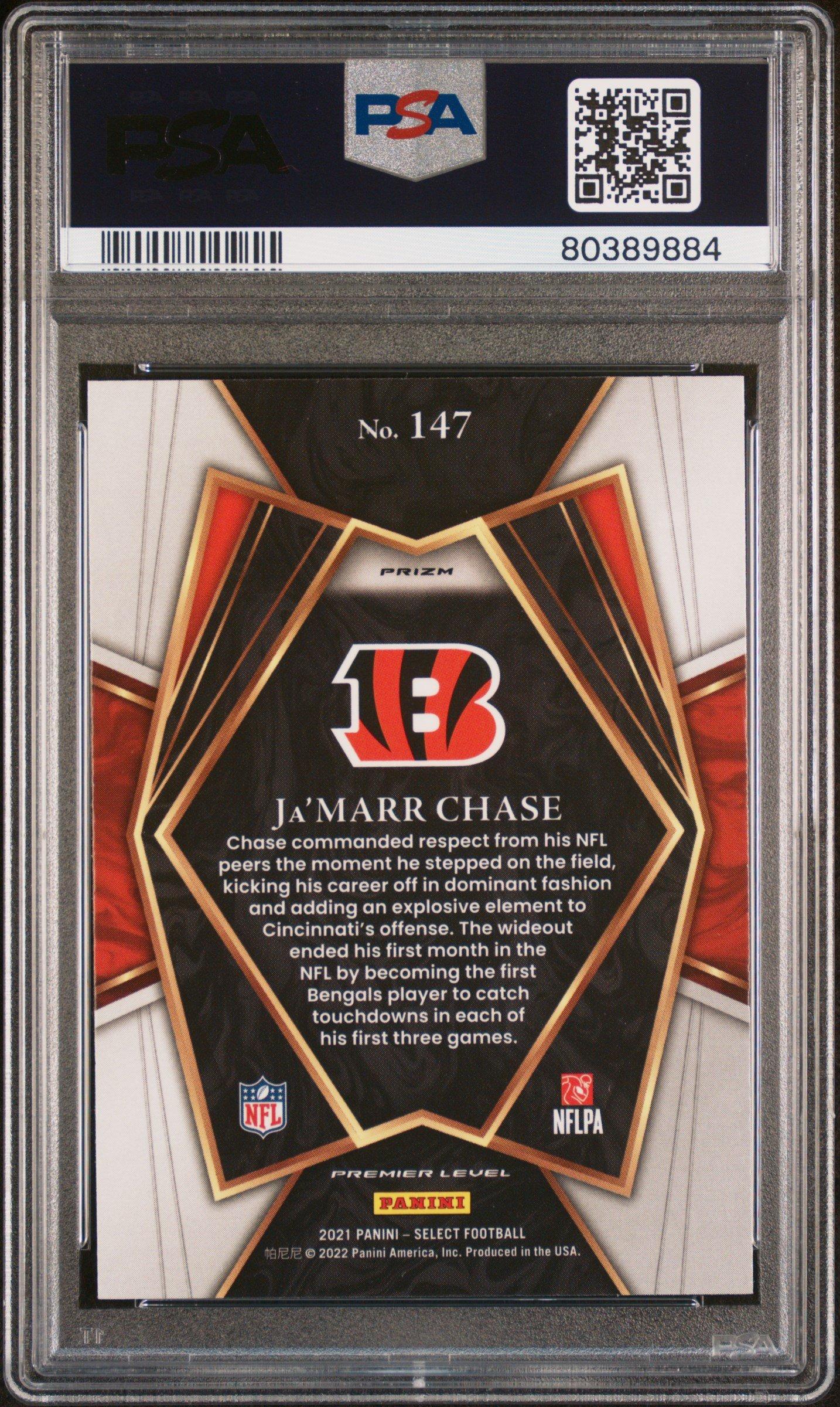 2021 Panini Select 147 Ja'marr Chase Silver Prizm PSA 10