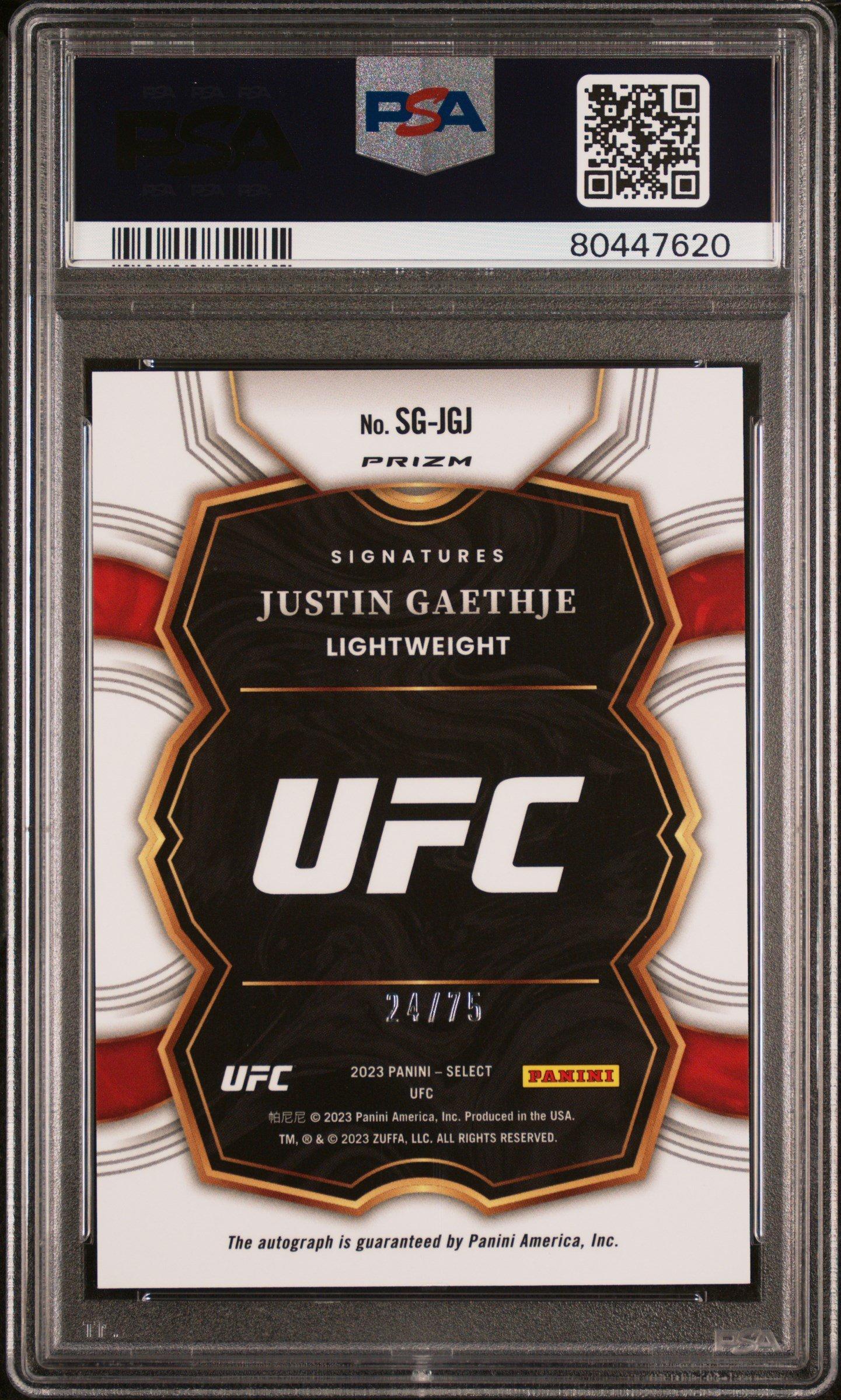 2023 Panini Select Ufc Signatures Sgjgj Justin Gaethje Blue PSA 9