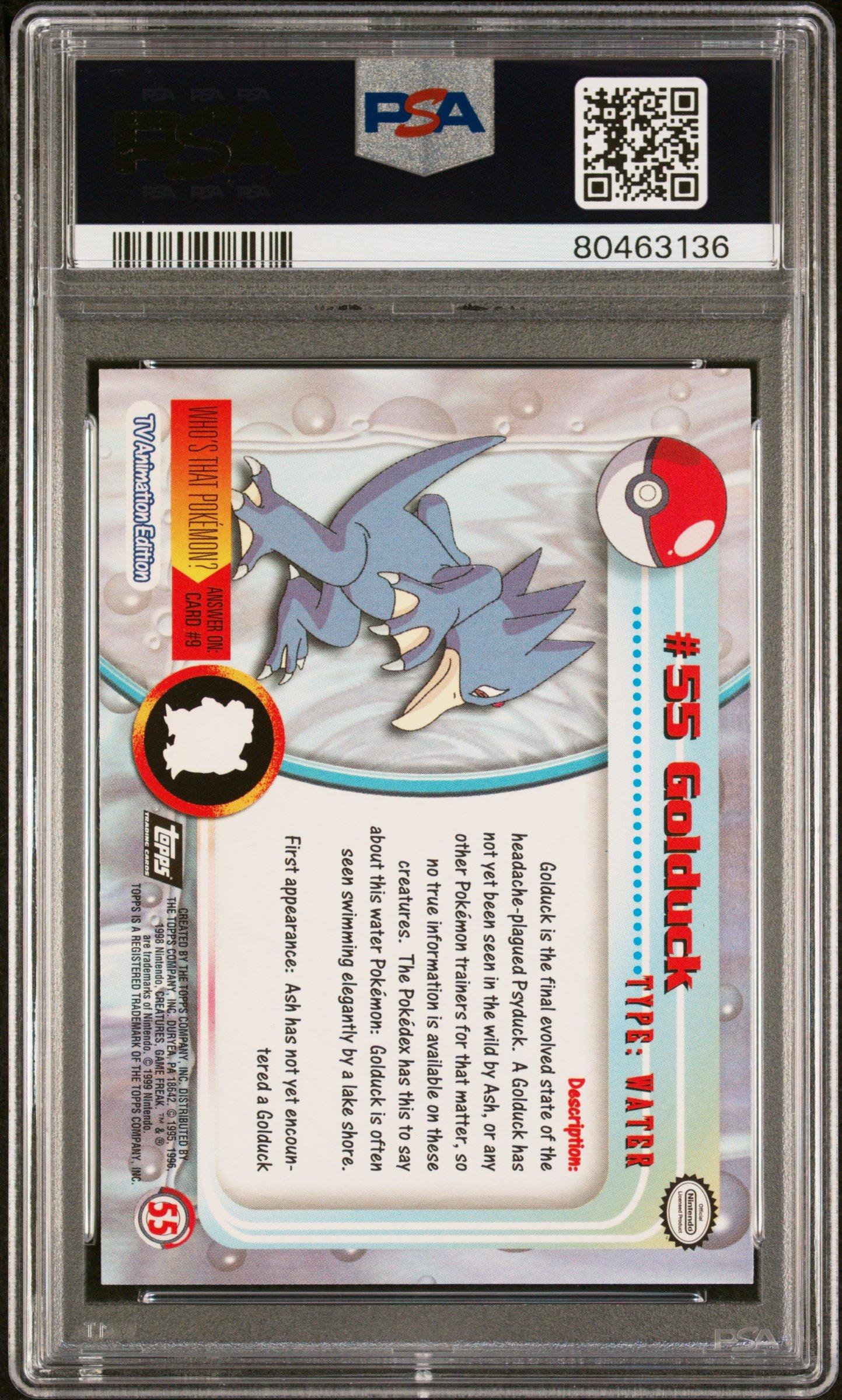 1999 Topps Pokemon Tv 55 Golduck Foil PSA 9