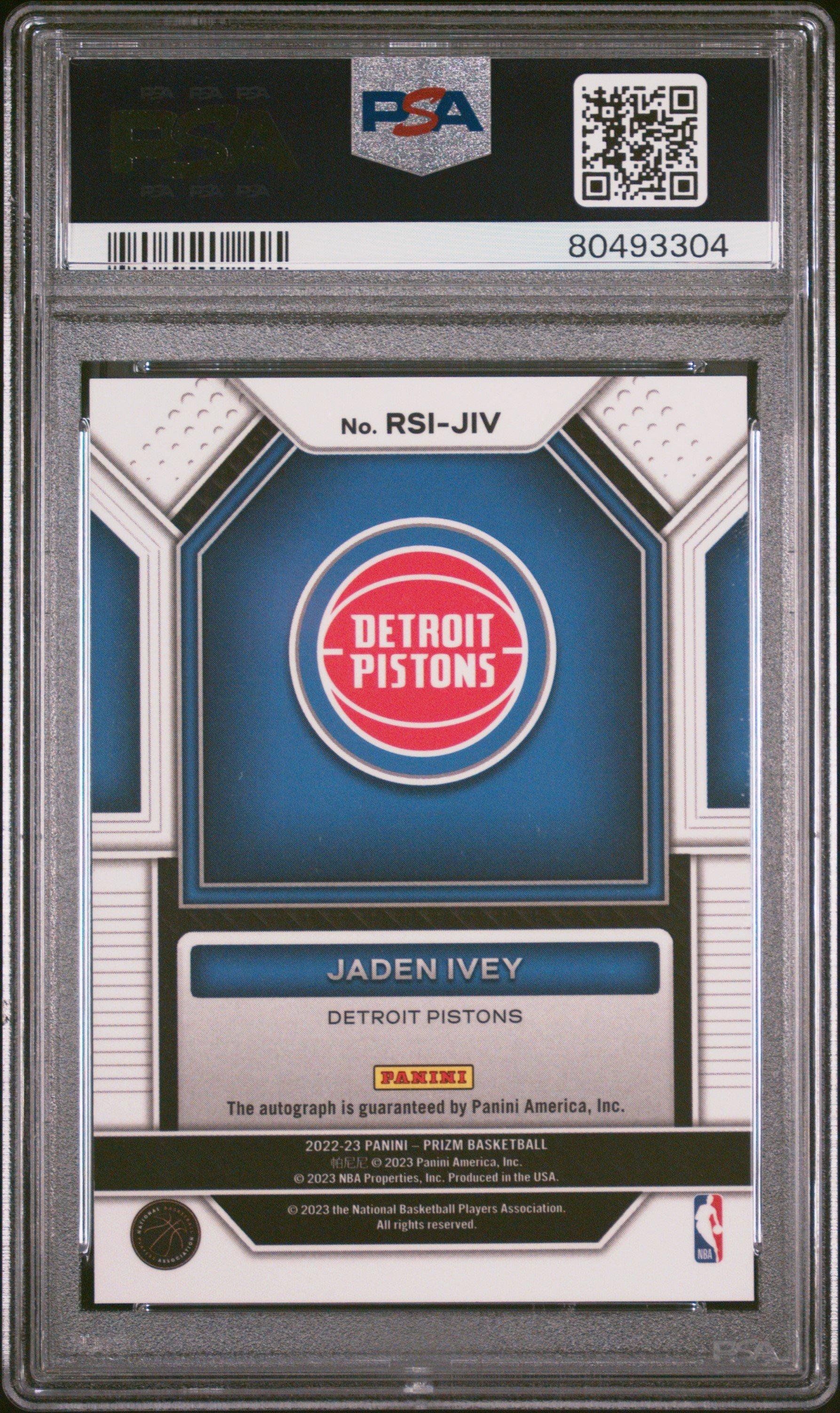 2022 Panini Prizm Rookie Signatures Rsijiv Jaden Ivey PSA 10