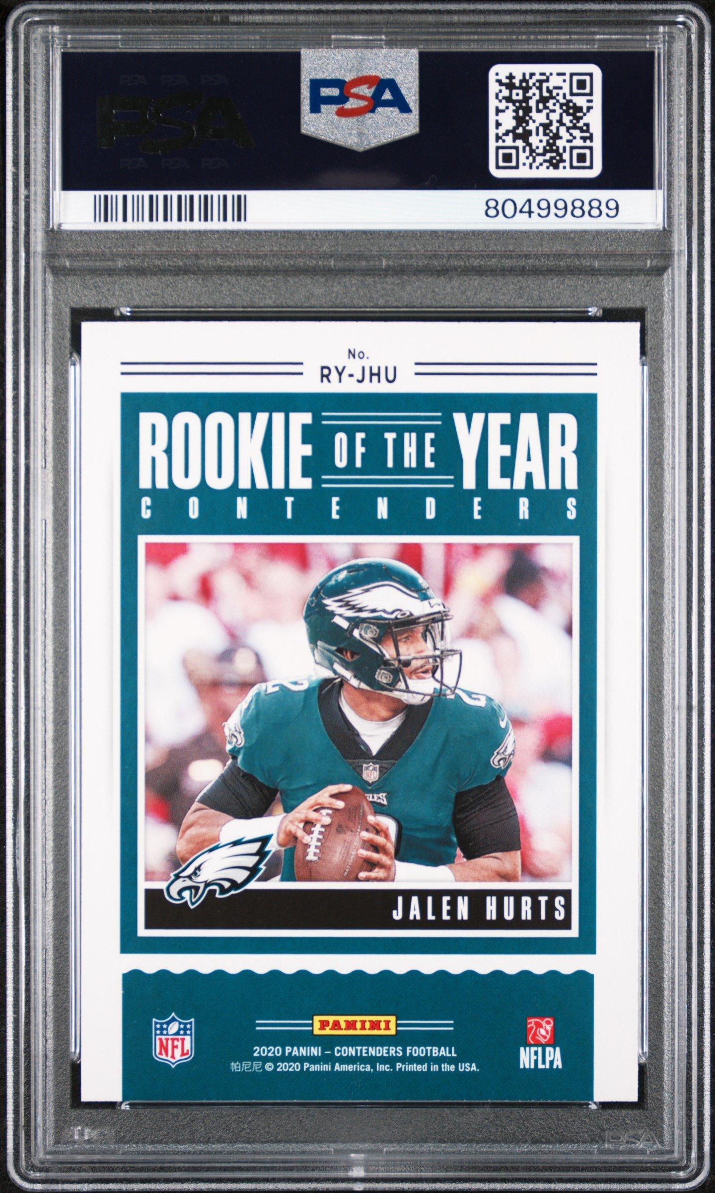 2020 Panini Contenders Rookie Of The Year Contenders Ryjhu Jalen Hurts PSA 10