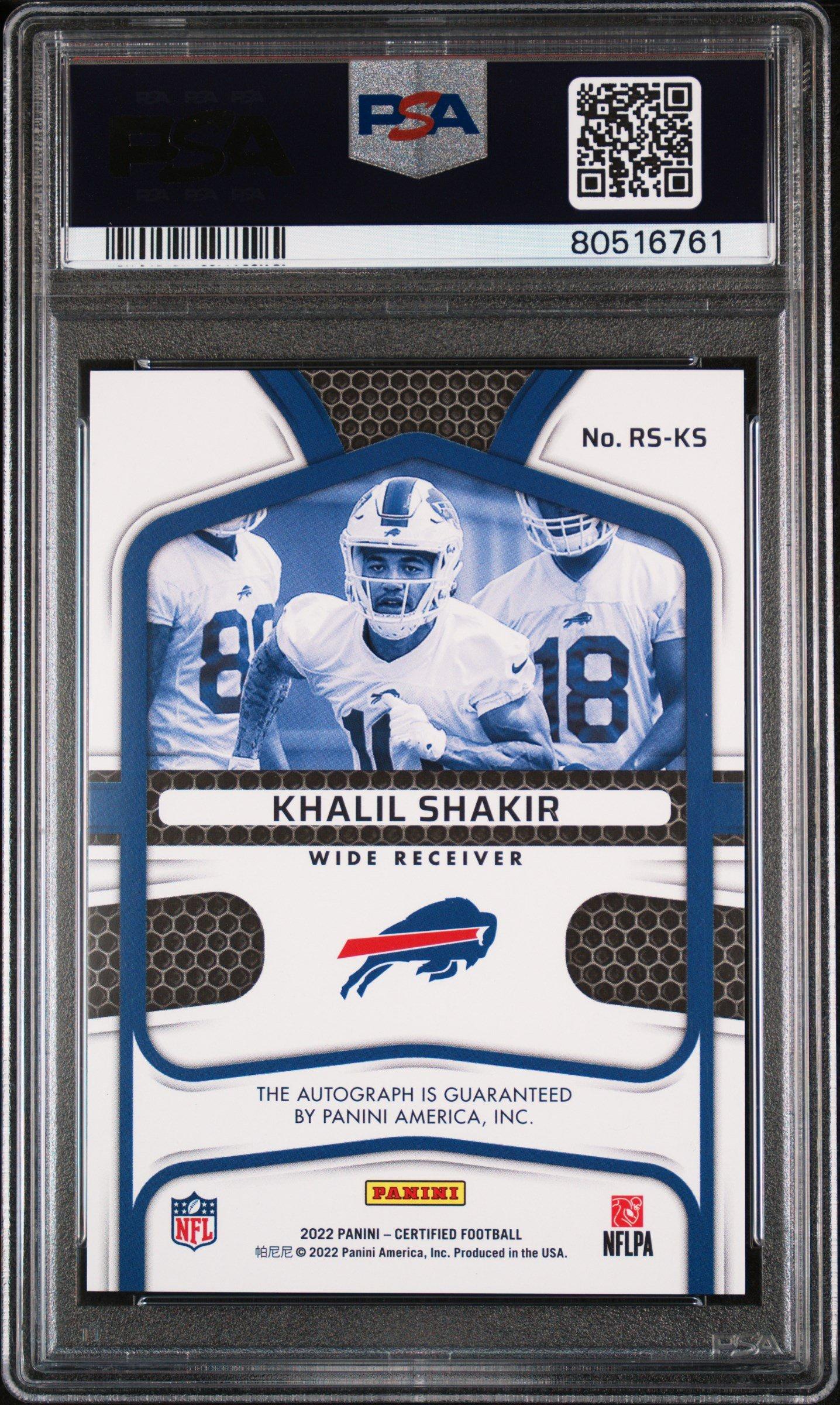 2022 Panini Certified Rookie Signatures Rsks Khalil Shakir Mirror Teal PSA 10