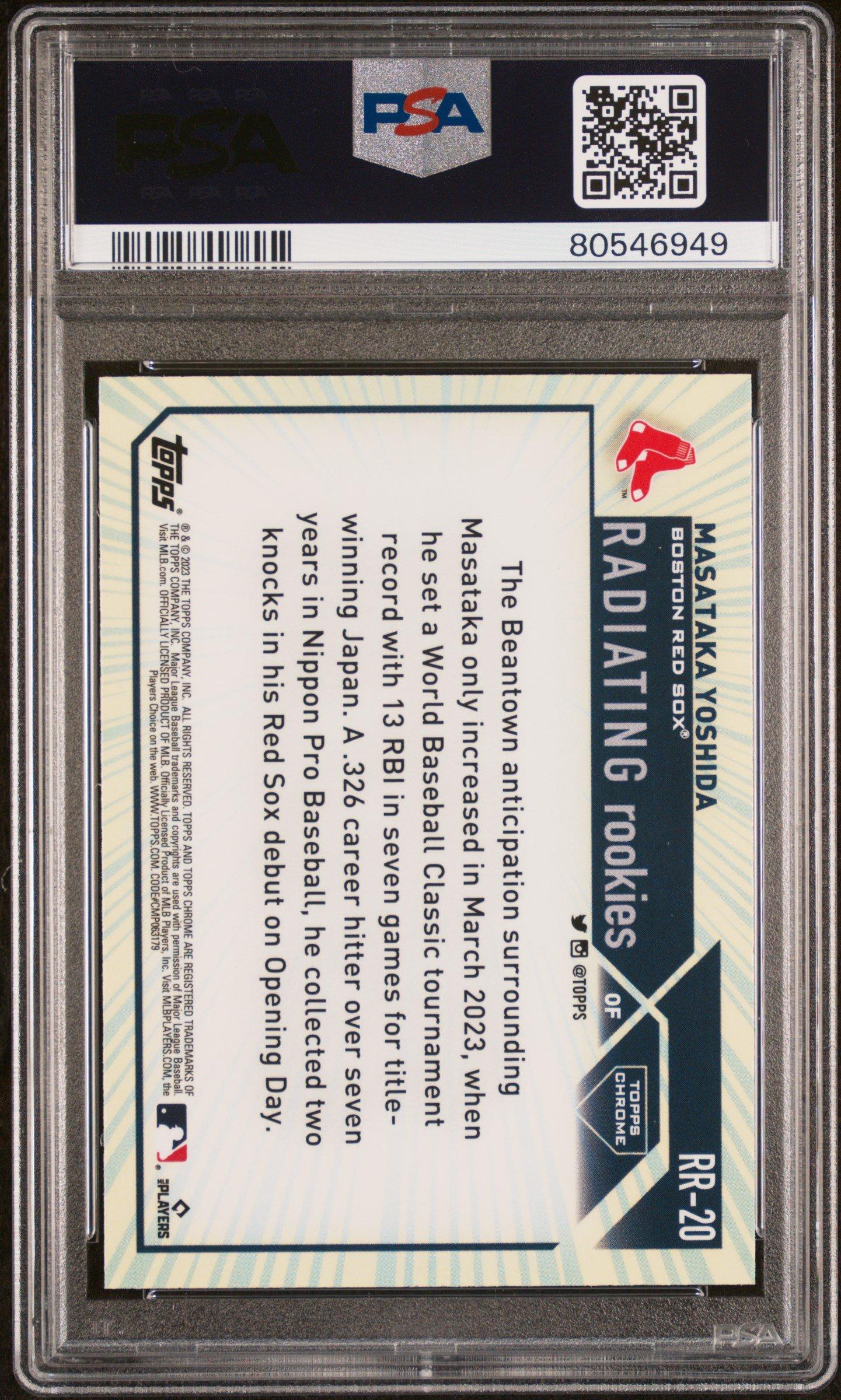 2023 Topps Chrome Radiating Rookies Rr20 Masataka Yoshida PSA 10