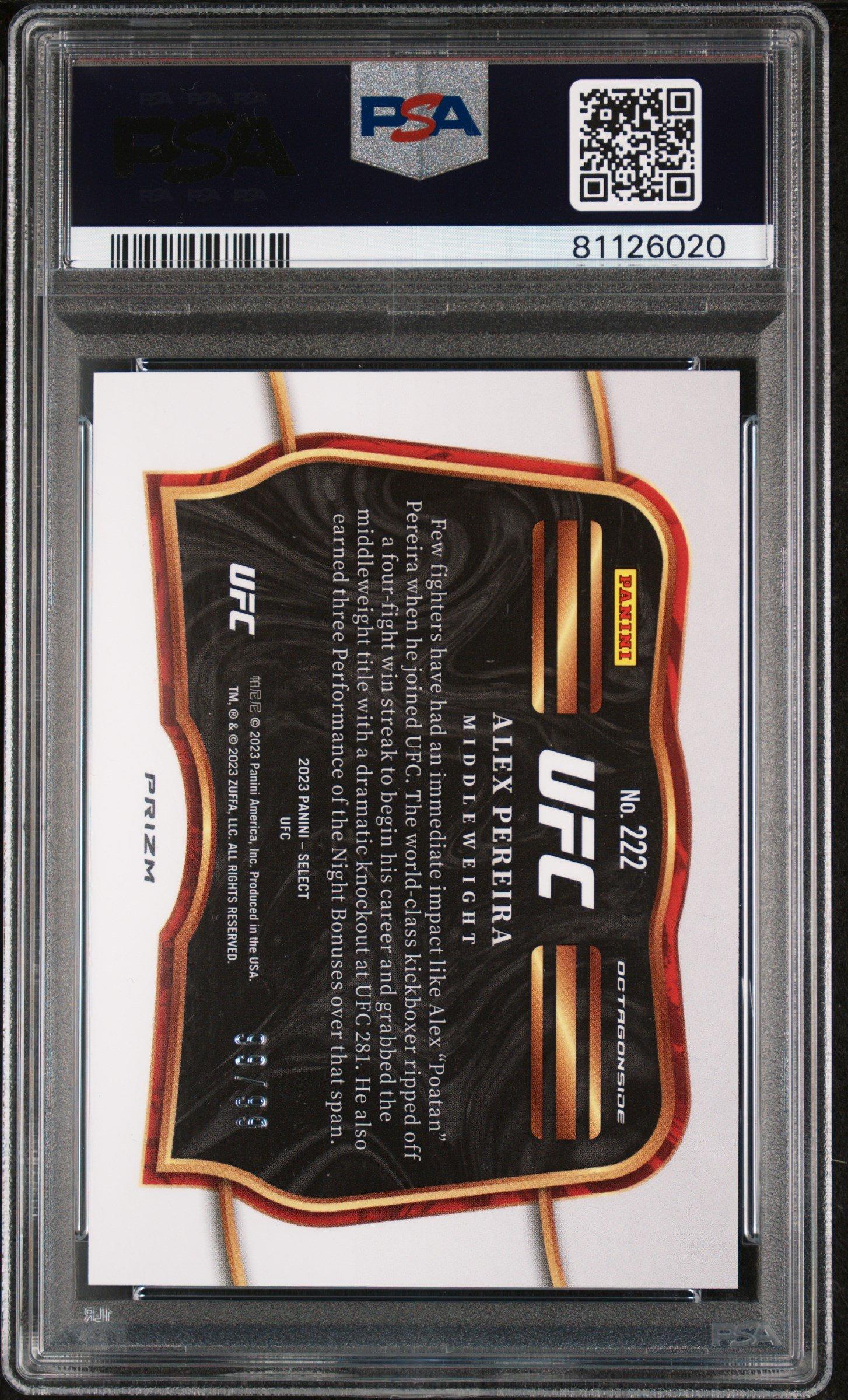 2023 Panini Select Ufc 222 Alex Pereira PSA 10