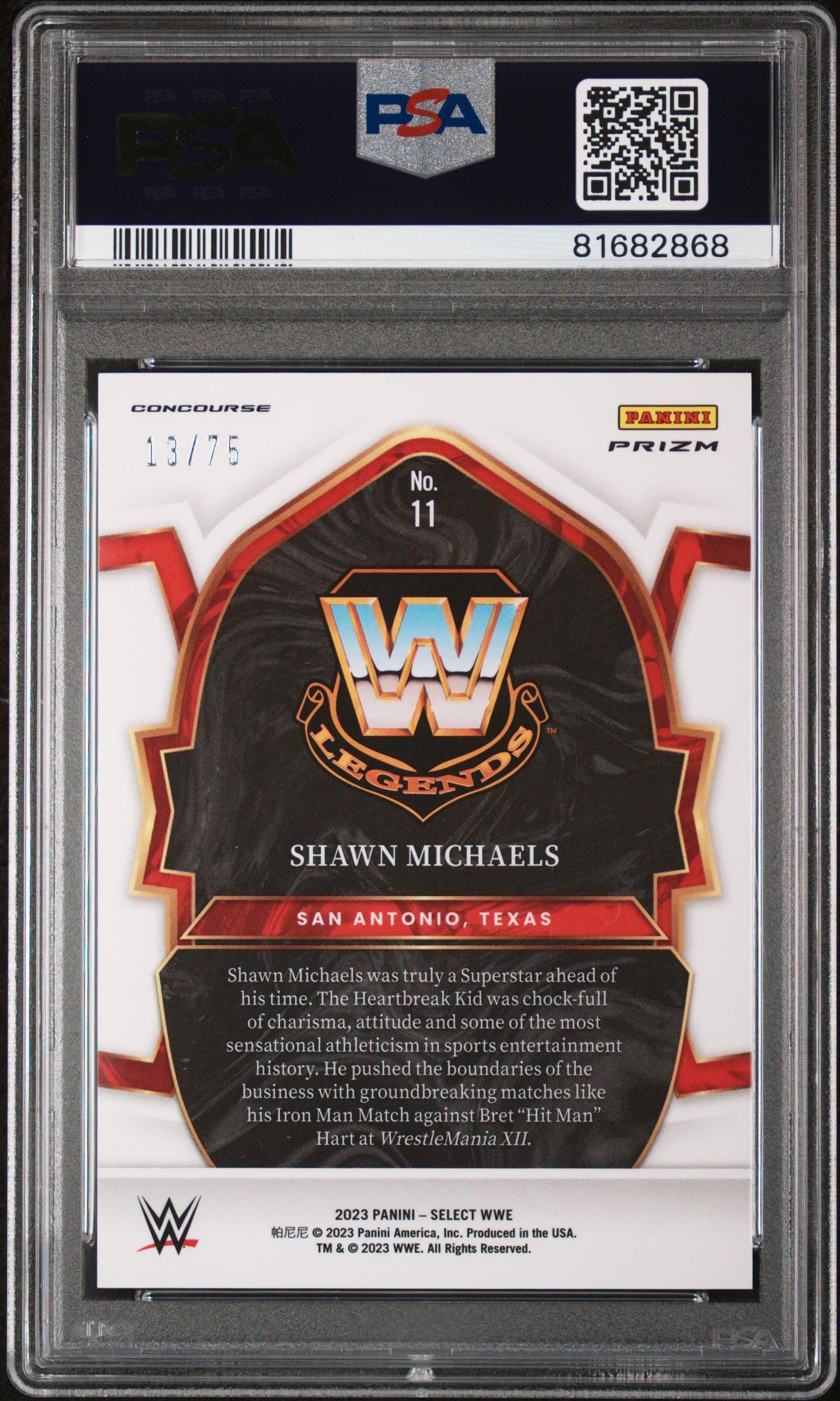 2023 Panini Select Wwe 11 Shawn Michaels Neon Green Prizm PSA 10