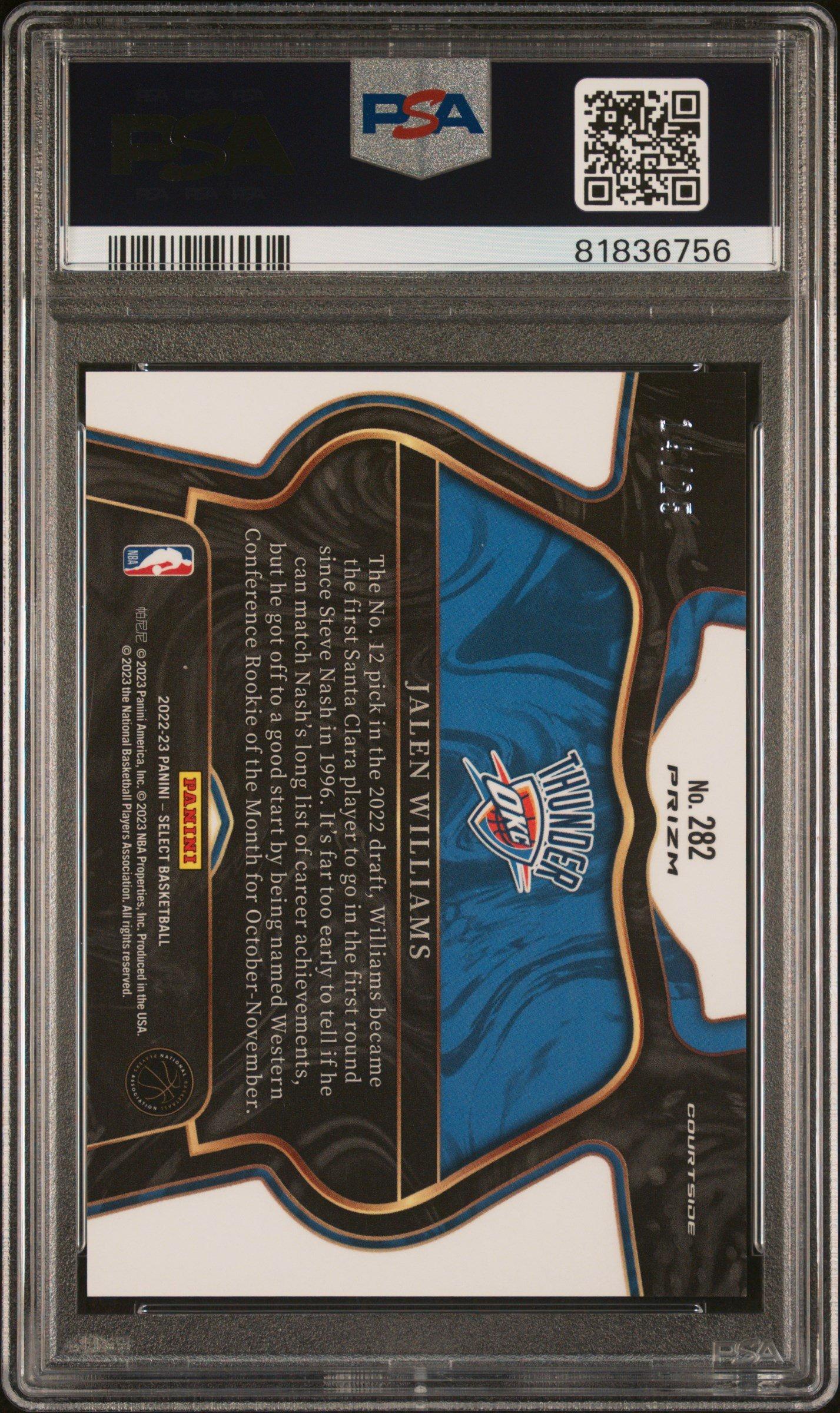 2022 Panini Select 282 Jalen Williams Blue Disco PSA 9