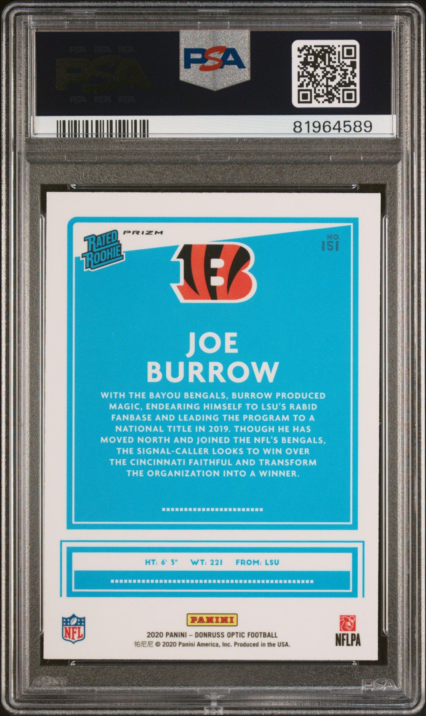 2020 Panini Donruss Optic 151 Joe Burrow Bronze PSA 10