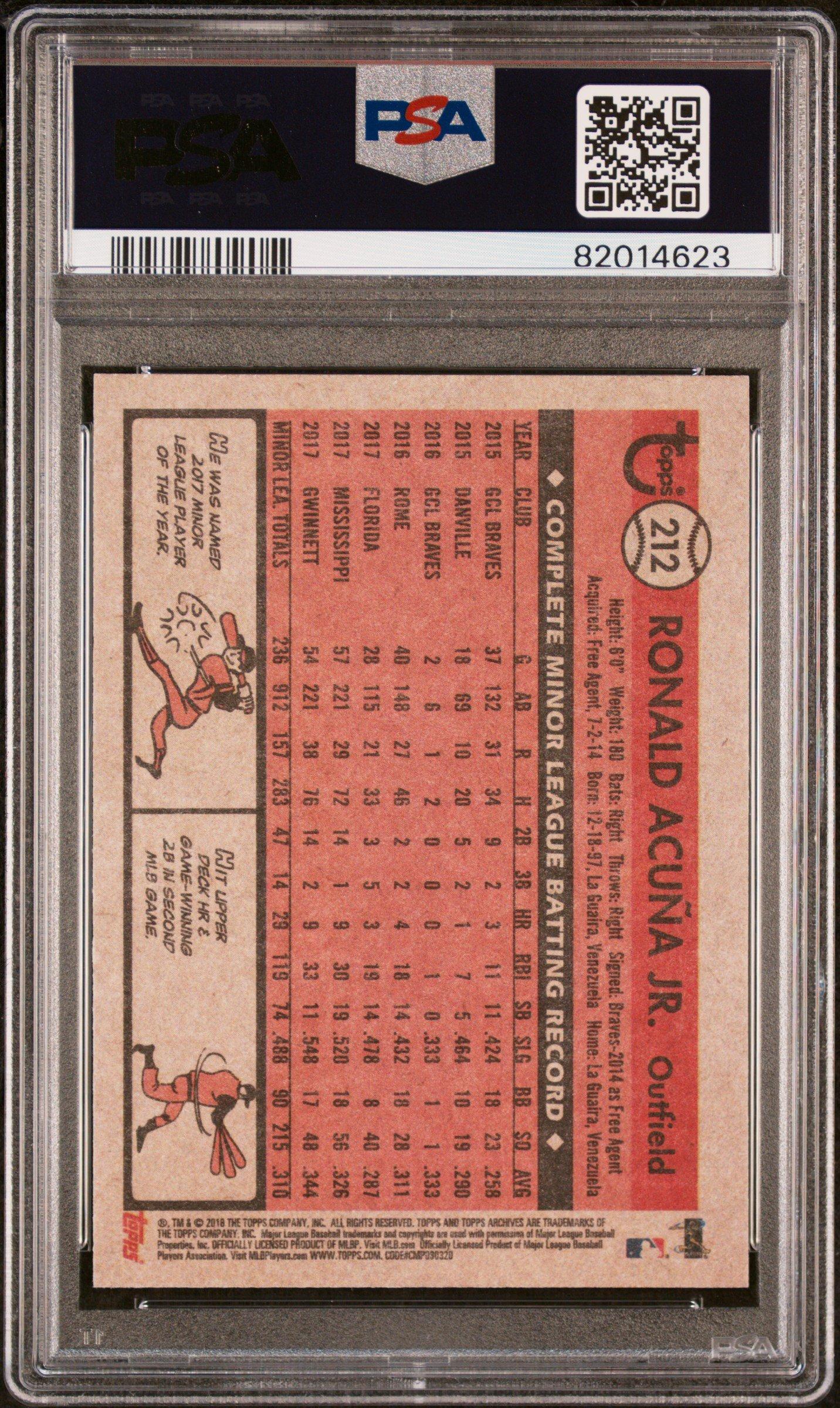 2018 Topps Archives 212 Ronald Acuna Jr. PSA 9