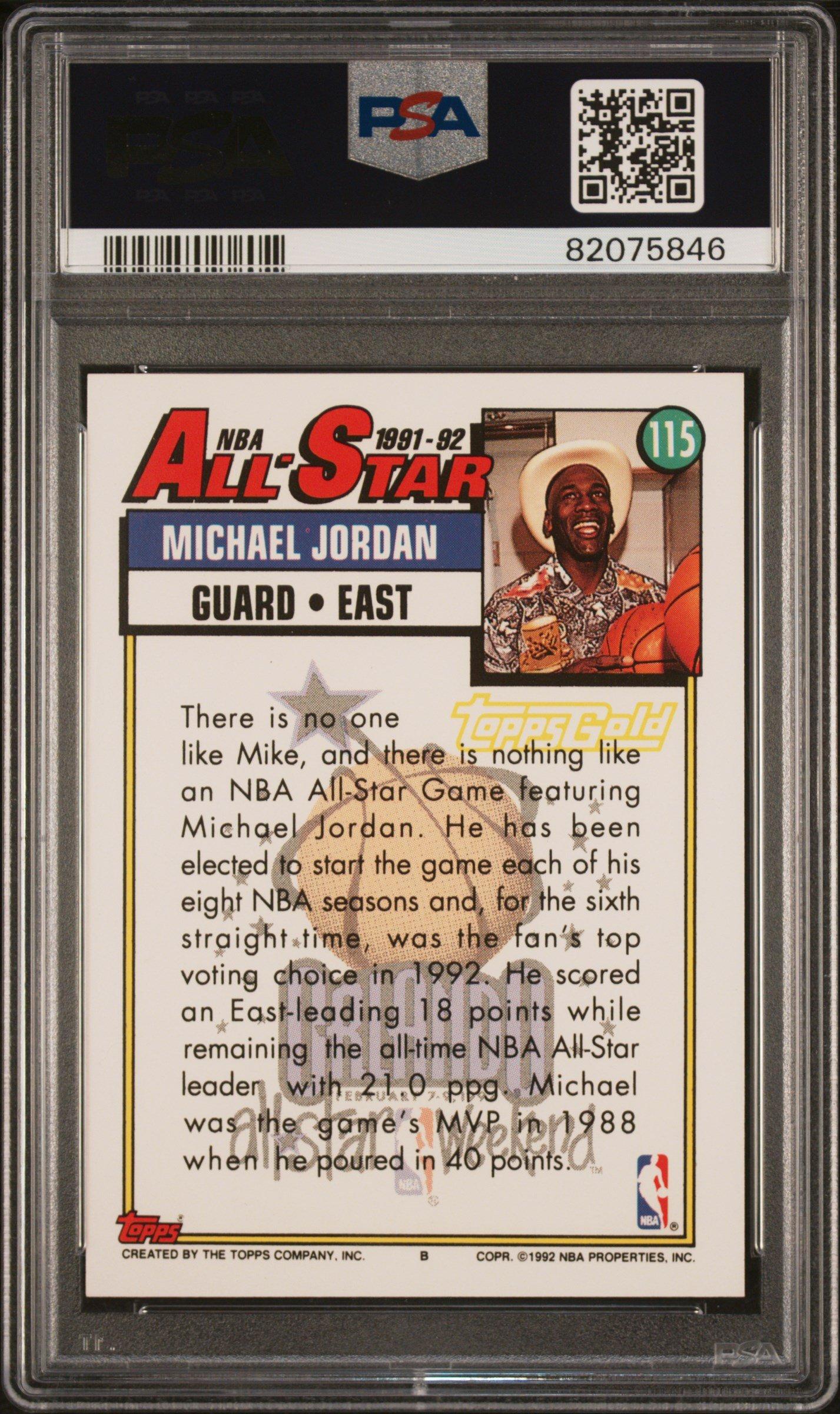 1992 Topps Gold 115 Michael Jordan PSA 8