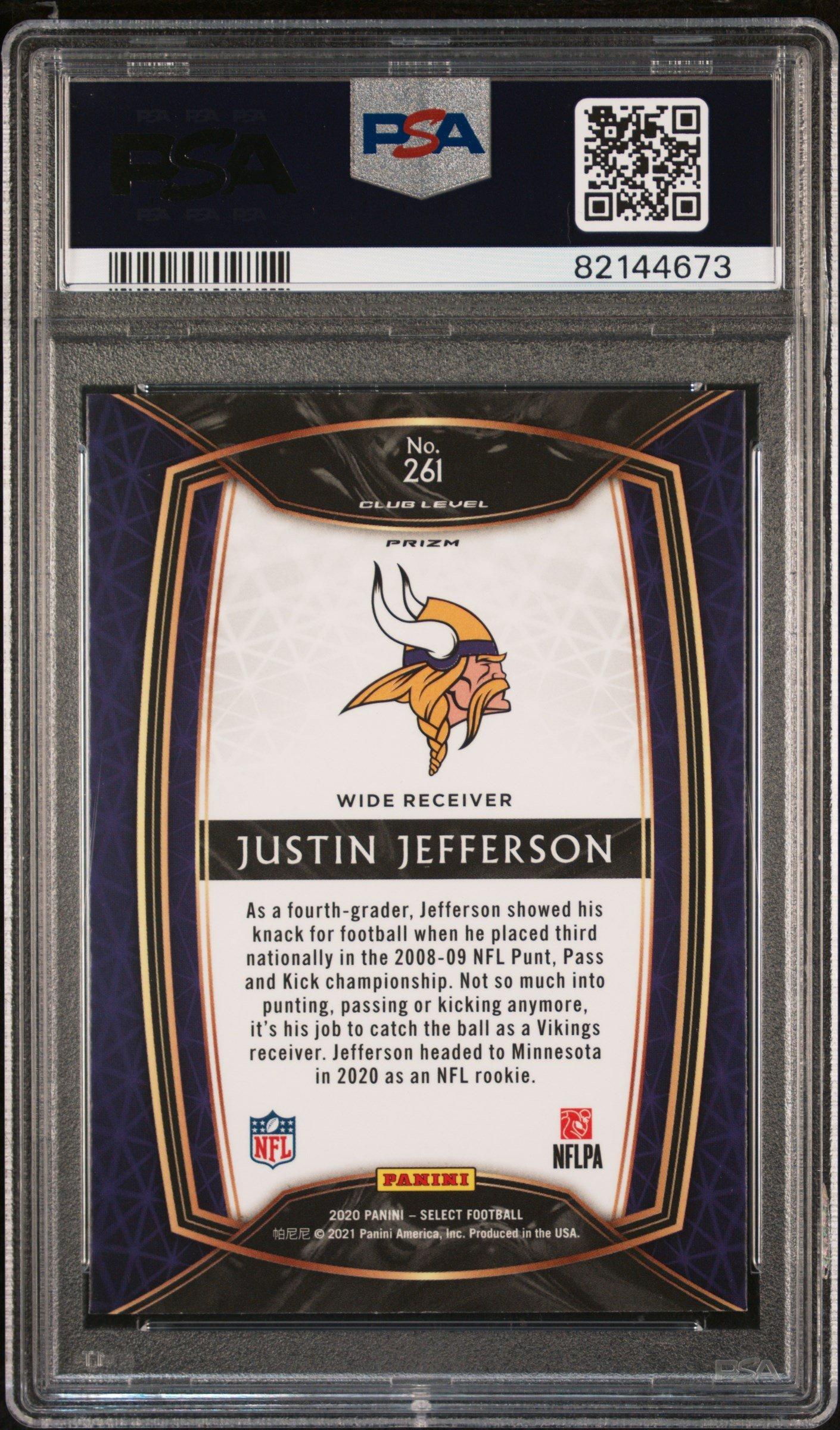 2020 Panini Select 261 Justin Jefferson Silver Prizm PSA 10