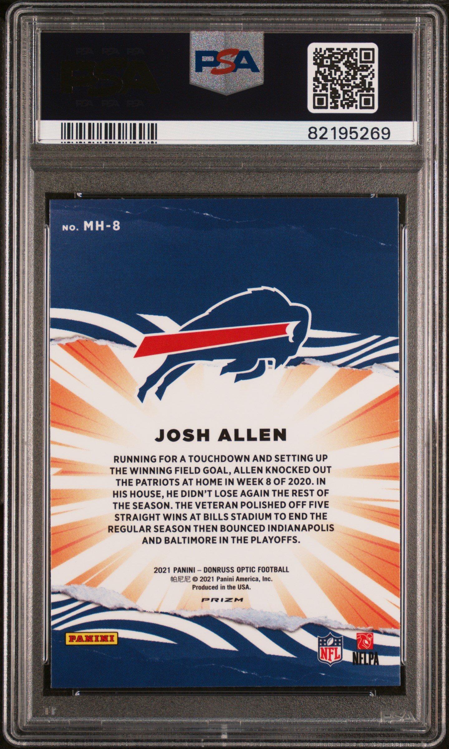 2021 Panini Donruss Optic My House! Mh8 Josh Allen PSA 10