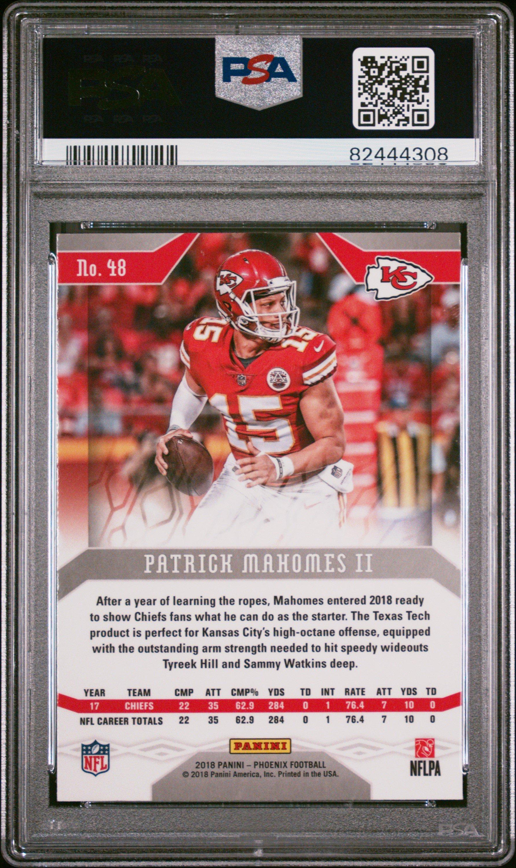 2018 Panini Phoenix 48 Patrick Mahomes Ii PSA 10
