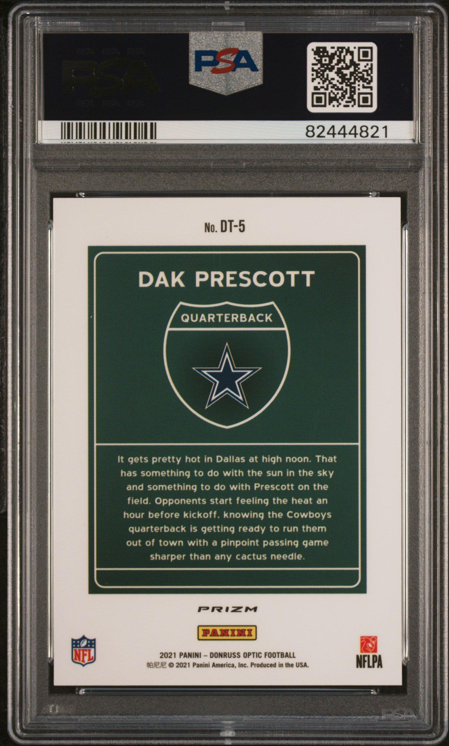 2021 Panini Donruss Optic Downtown Dt5 Dak Prescott PSA 10