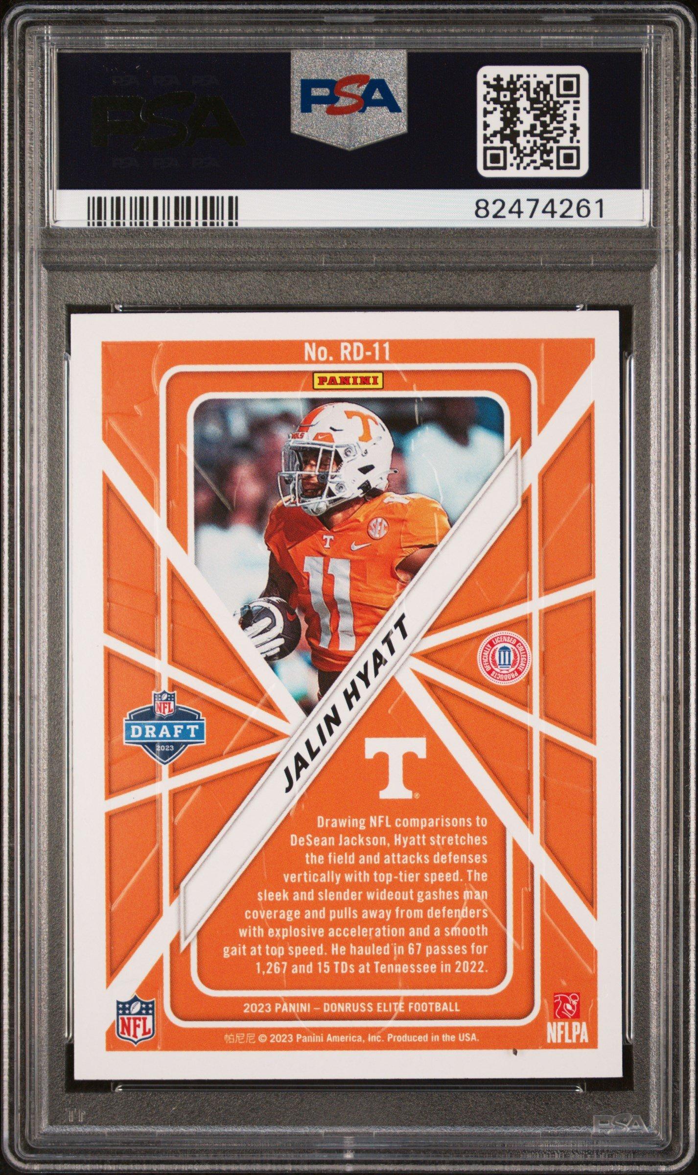 2023 Panini Donruss Elite Rookie On Deck 11 Jalin Hyatt PSA 10