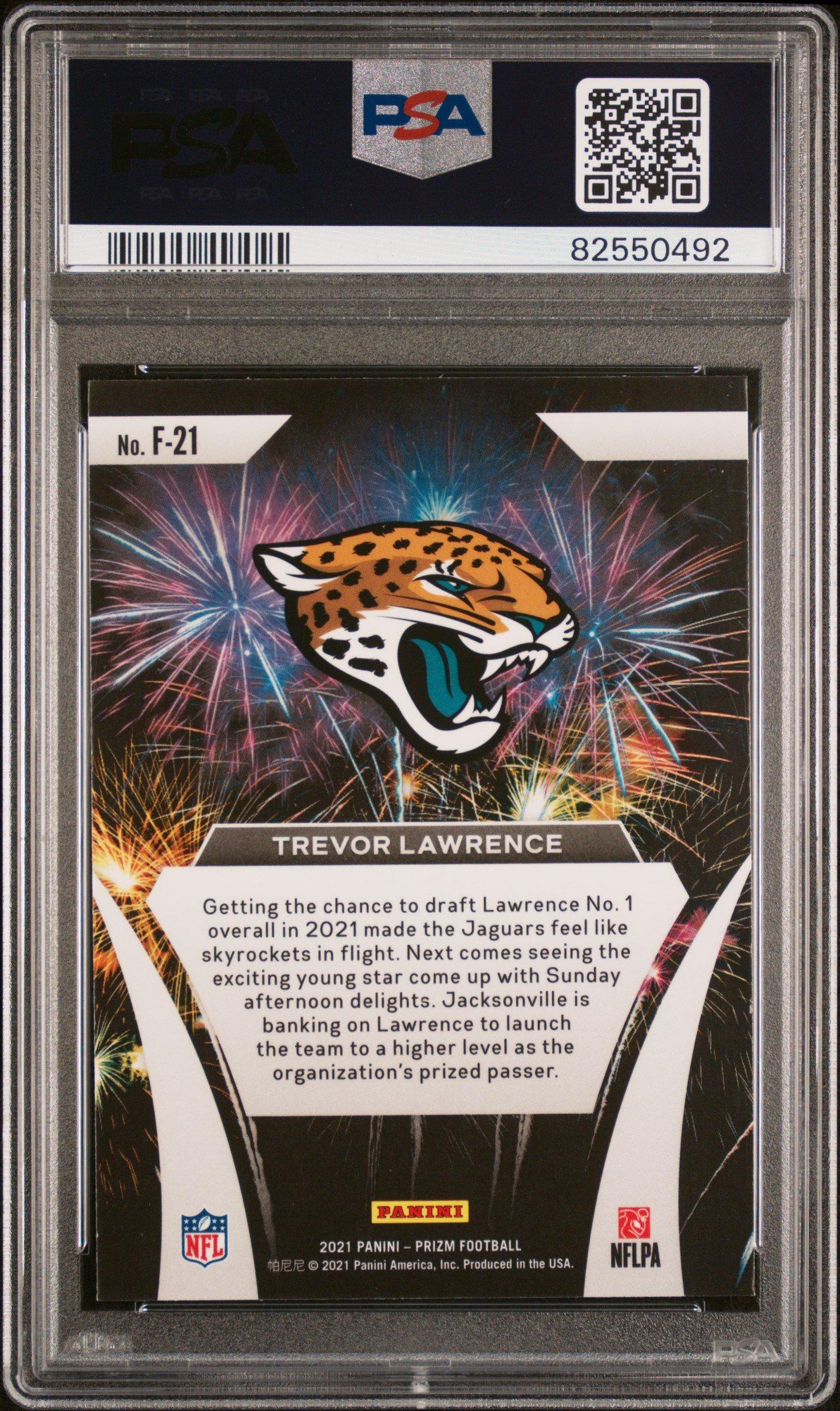 2021 Panini Prizm Fireworks F21 Trevor Lawrence PSA 10