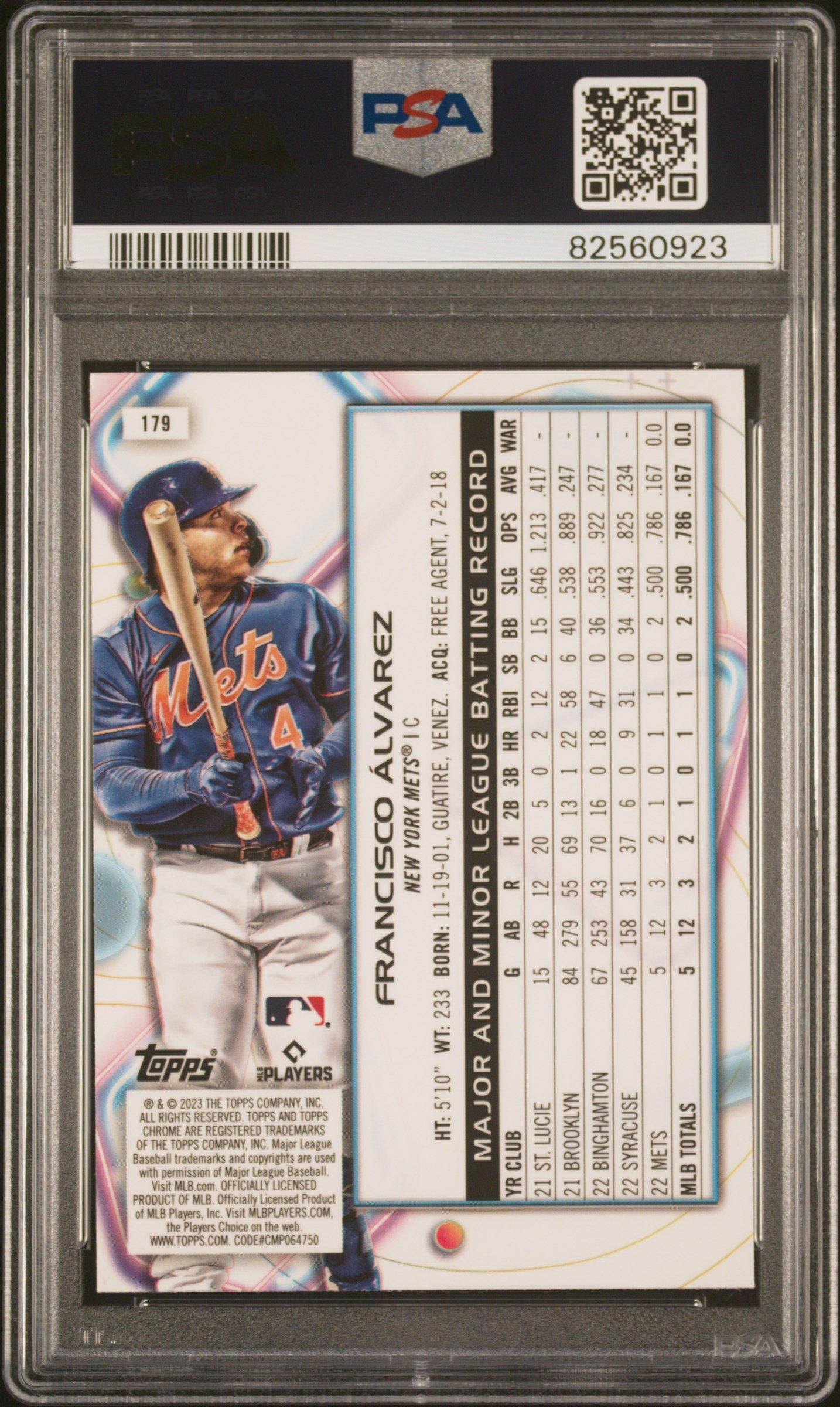 2023 Topps Cosmic Chrome 179 Francisco Alvarez Nucleus PSA 10
