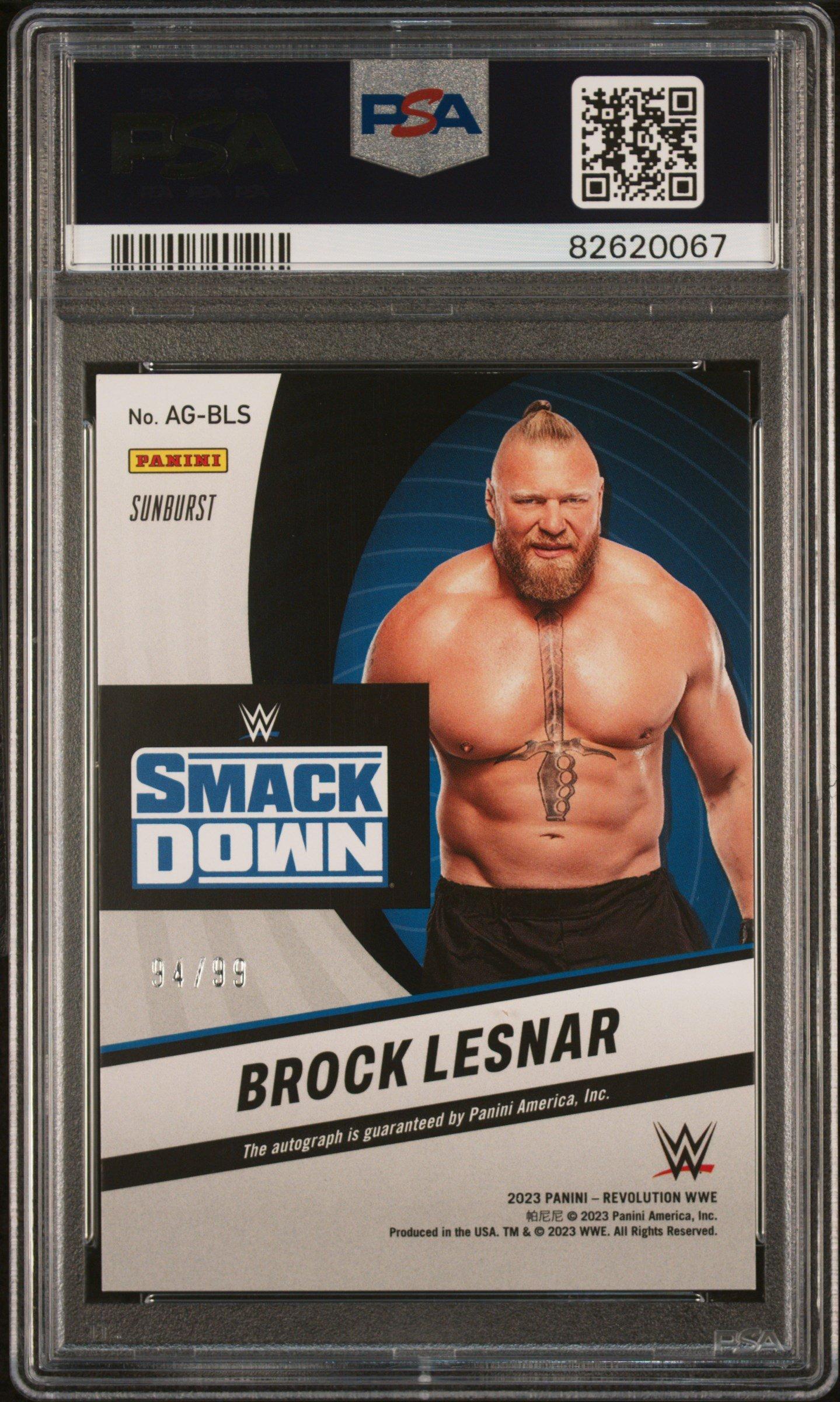 2023 Panini Revolution Wwe Autograph Agbls Brock Lesnar Sunburst