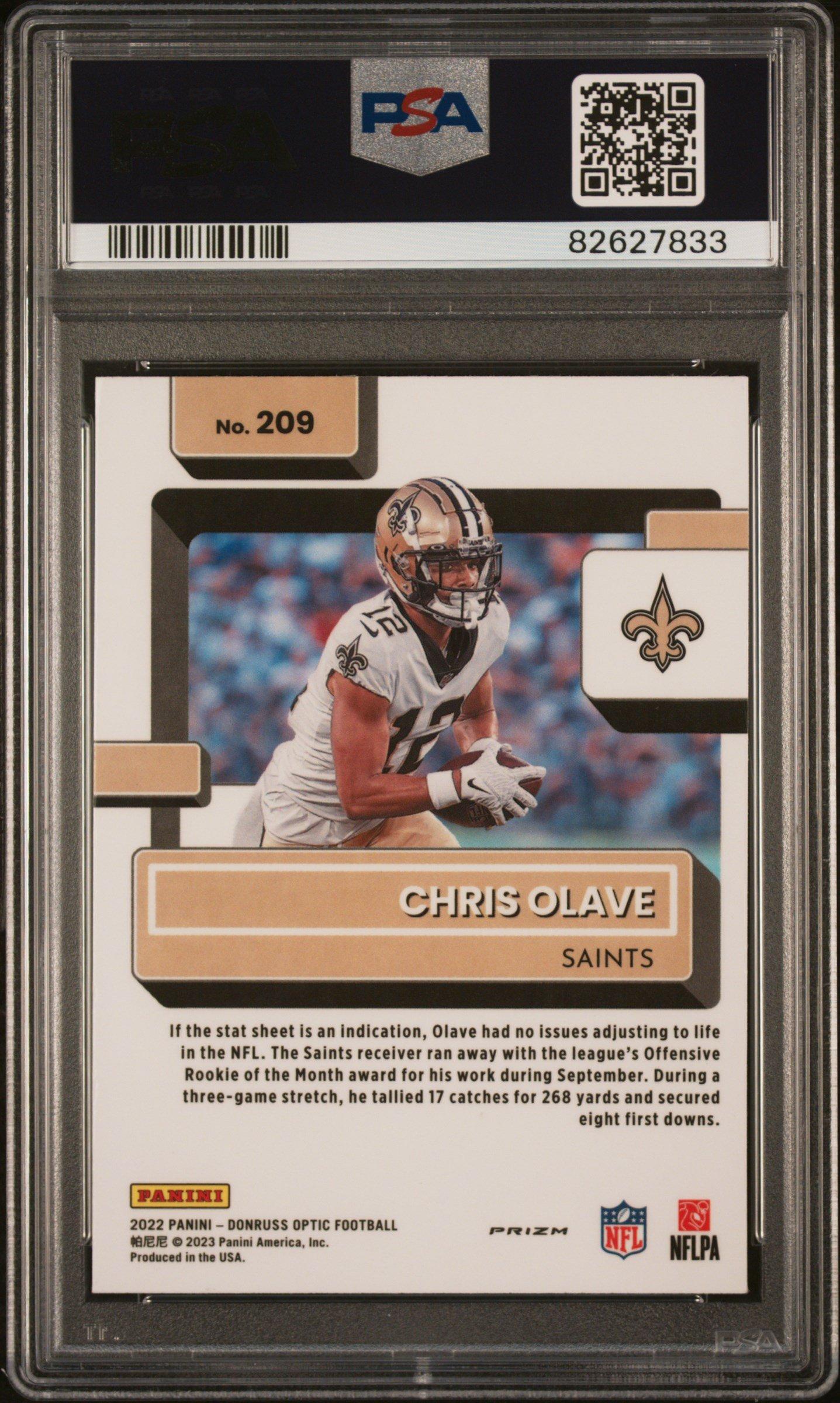 2022 Panini Donruss Optic 209 Chris Olave PSA 10