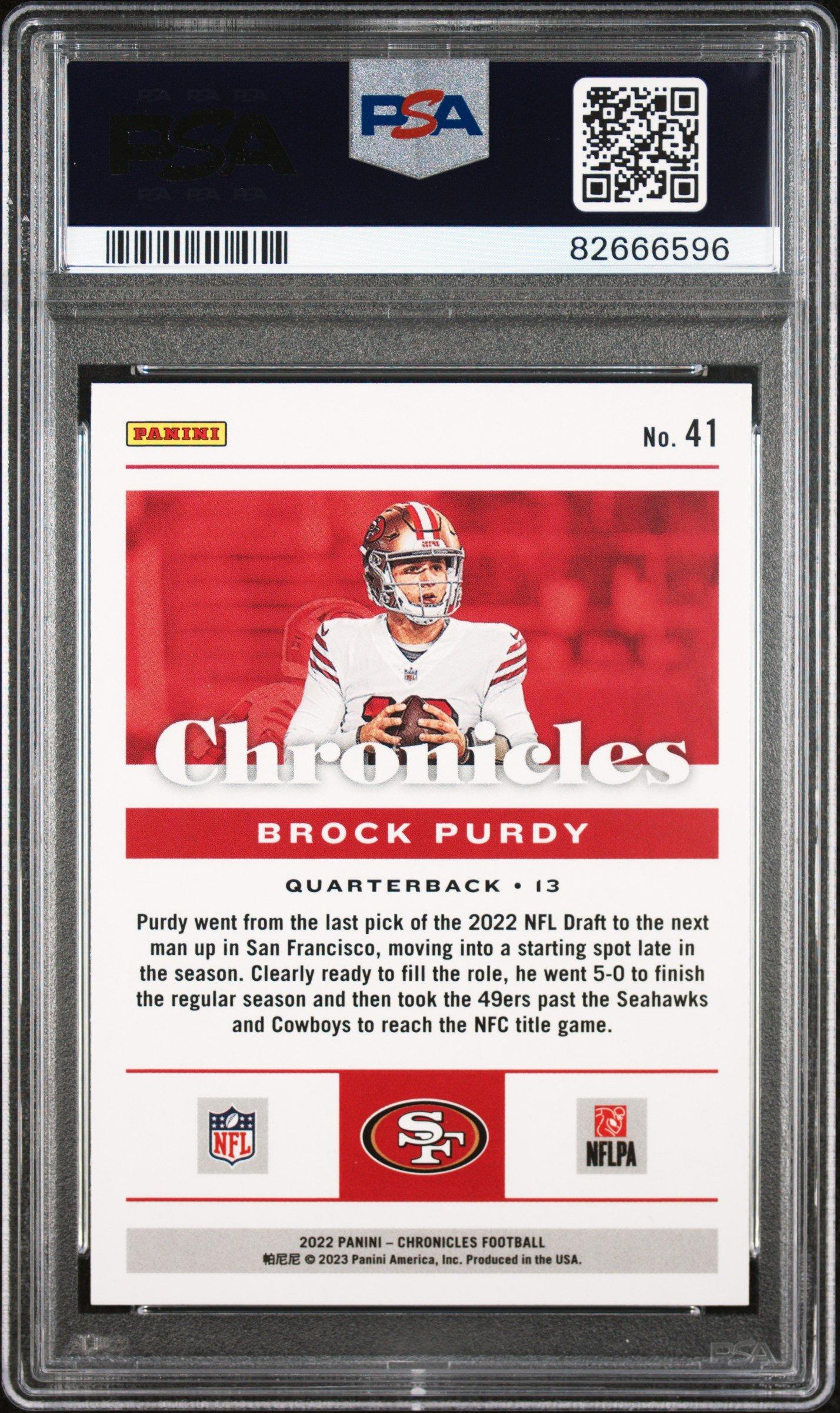 2022 Panini Chronicles 41 Brock Purdy PSA 10