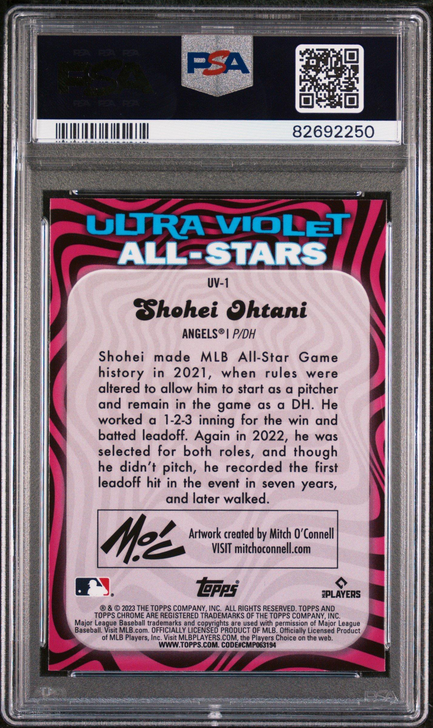 2023 Topps Chrome Ultraviolet All-stars Uv1 Shohei Ohtani PSA 9