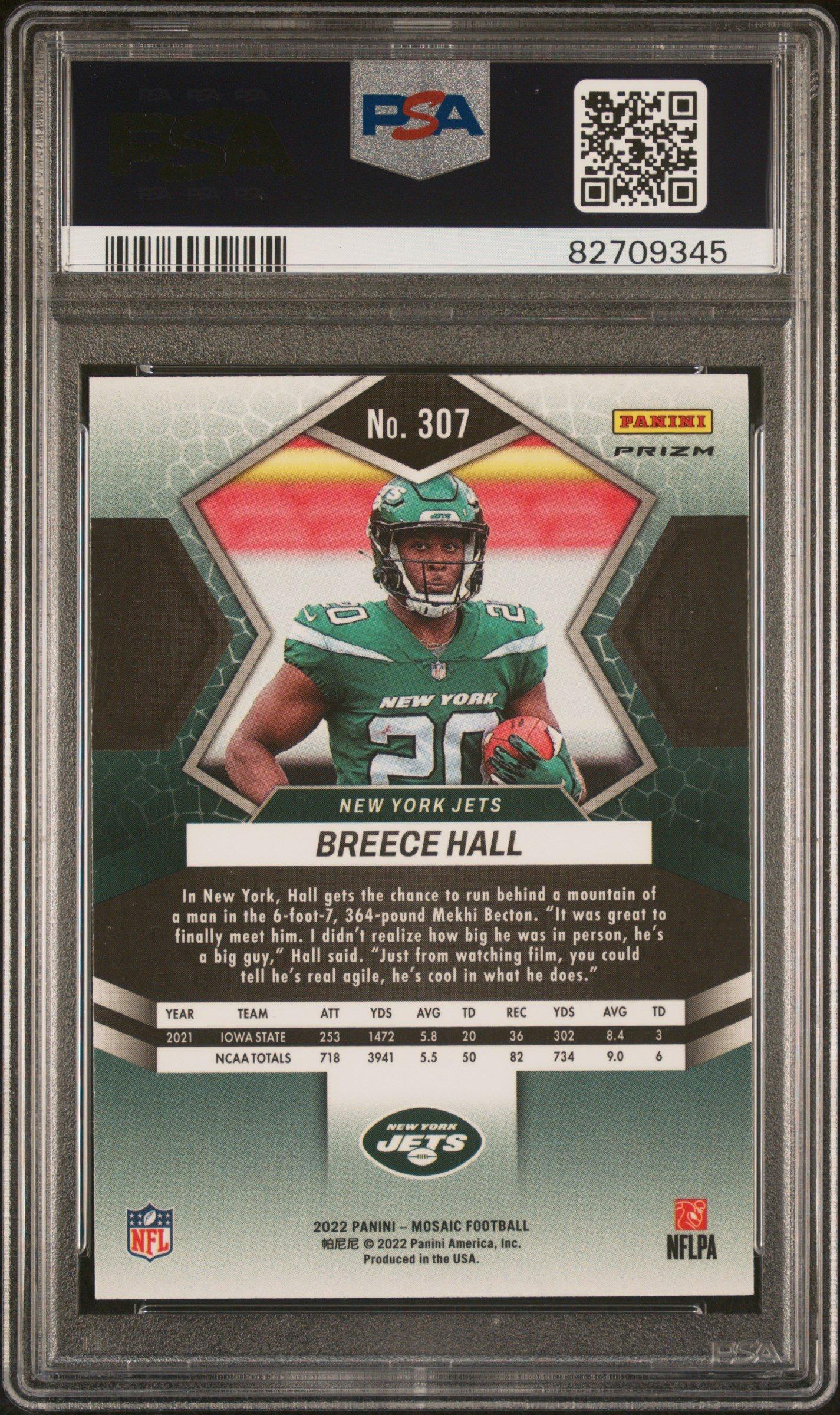 2022 Panini Mosaic 307 Breece Hall Green Mosaic PSA 10