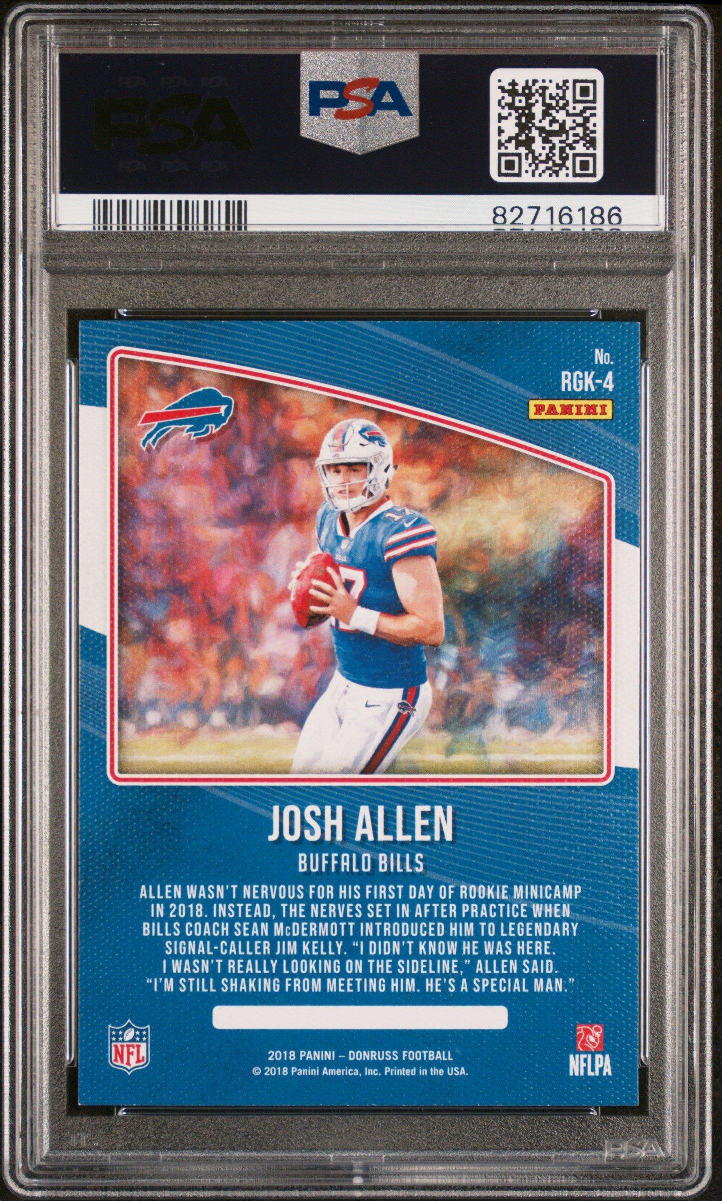 2018 Panini Donruss Rookie Gridiron Kings Rgk4 Josh Allen PSA 8