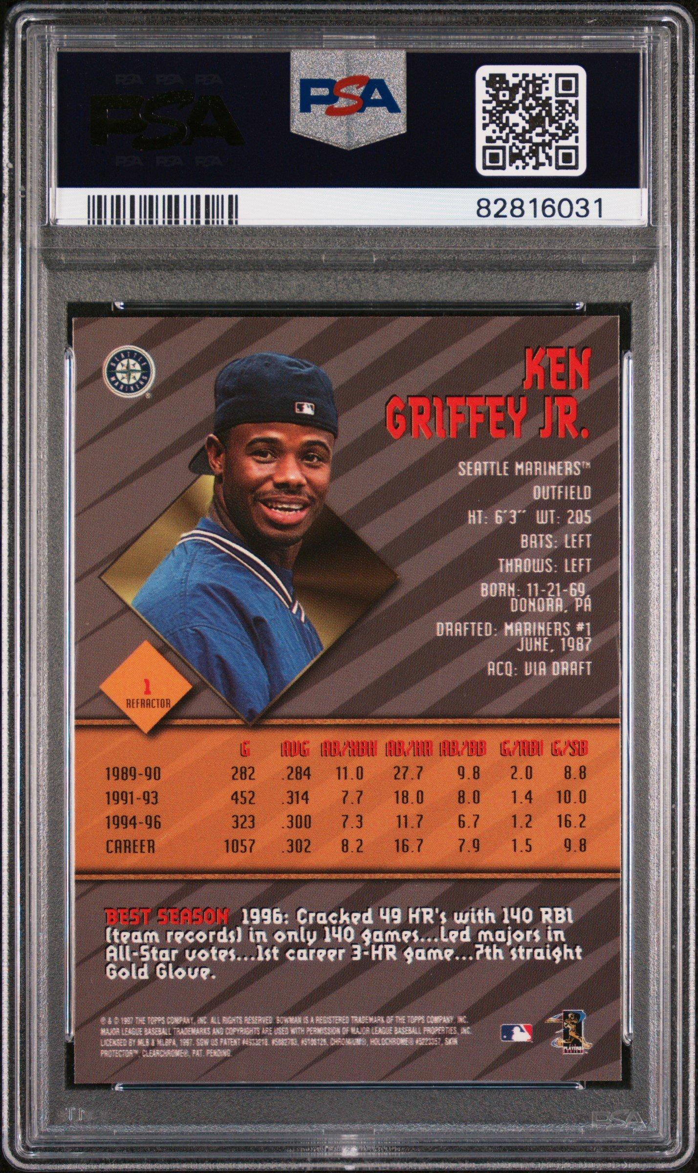 1997 Bowman's Best 1 Ken Griffey Jr. Refractor PSA 9