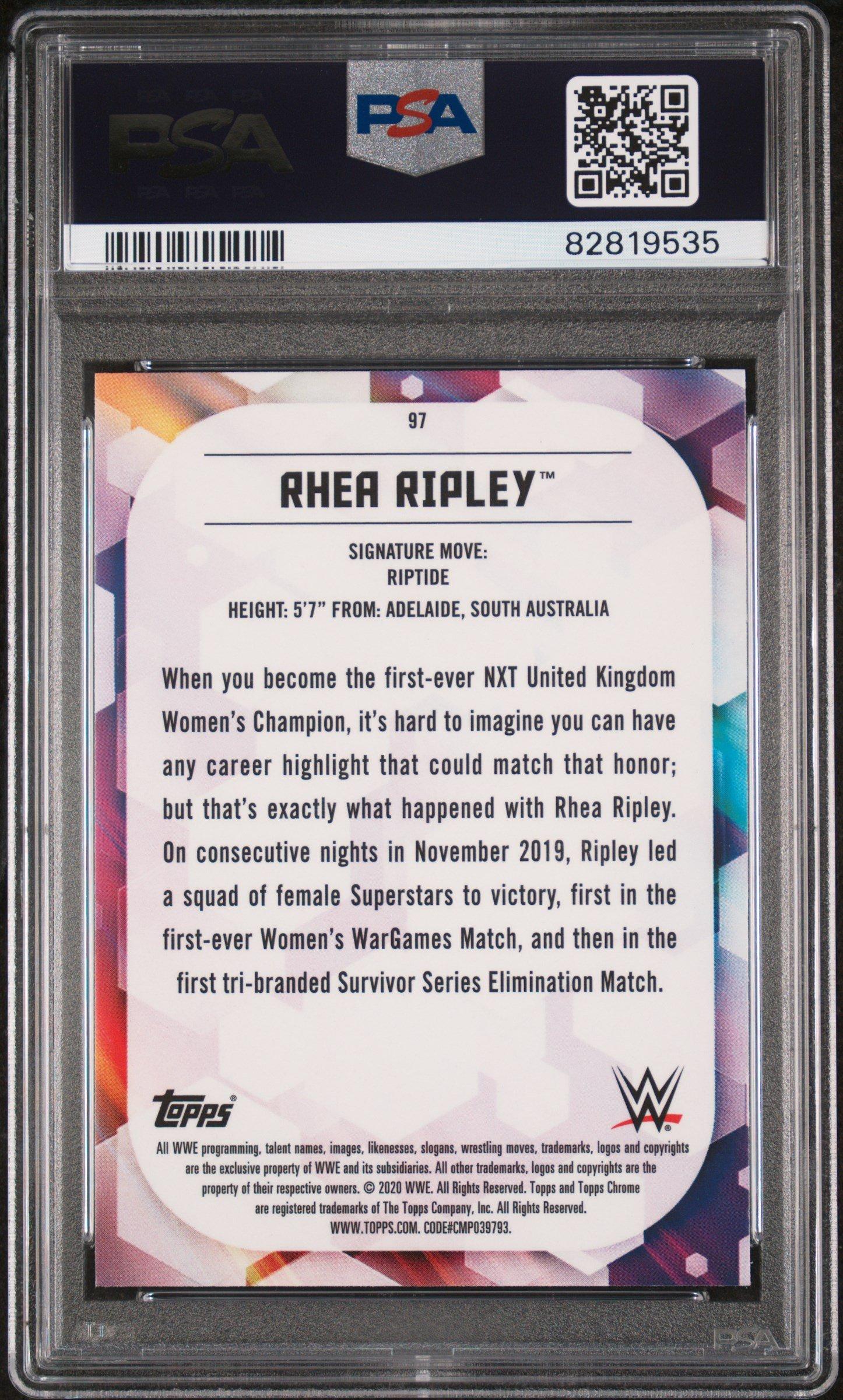 2020 Topps Wwe Chrome 97 Rhea Ripley PSA 10