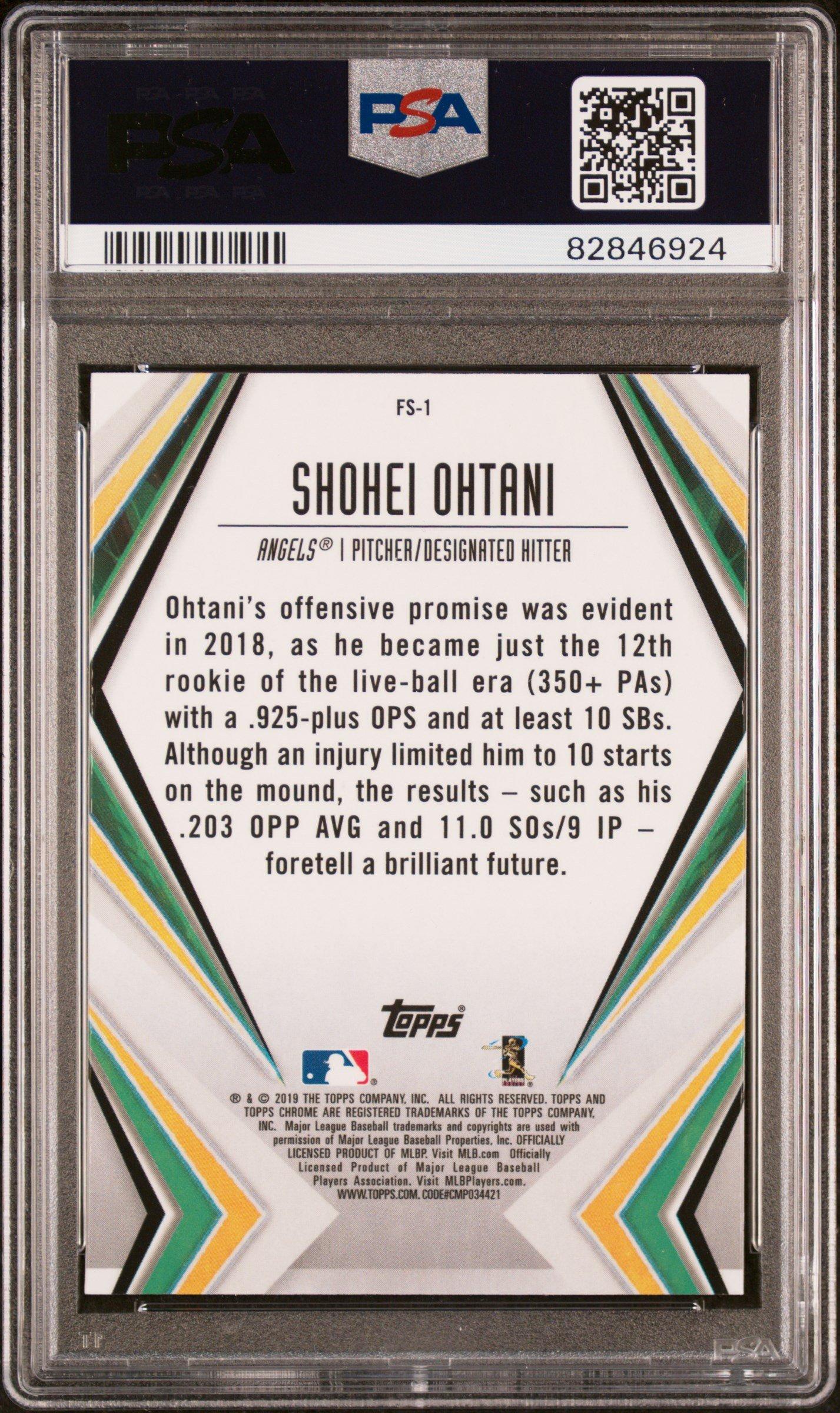 2019 Topps Chrome Future Stars Fs-1 Shohei Ohtani PSA