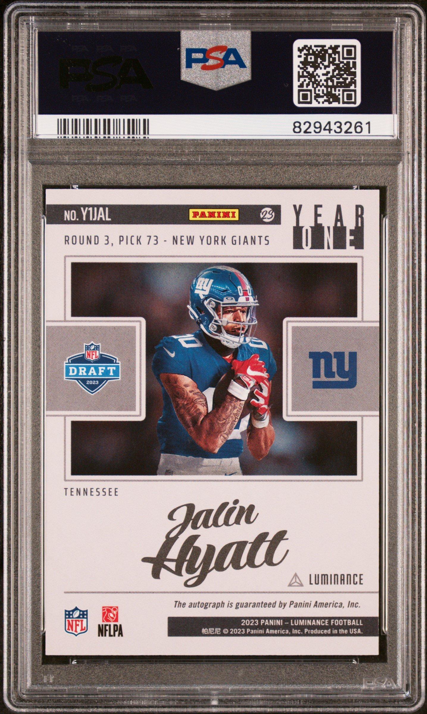 2023 Panini Luminance Year One Signatures Y1jal Jalin Hyatt PSA 9