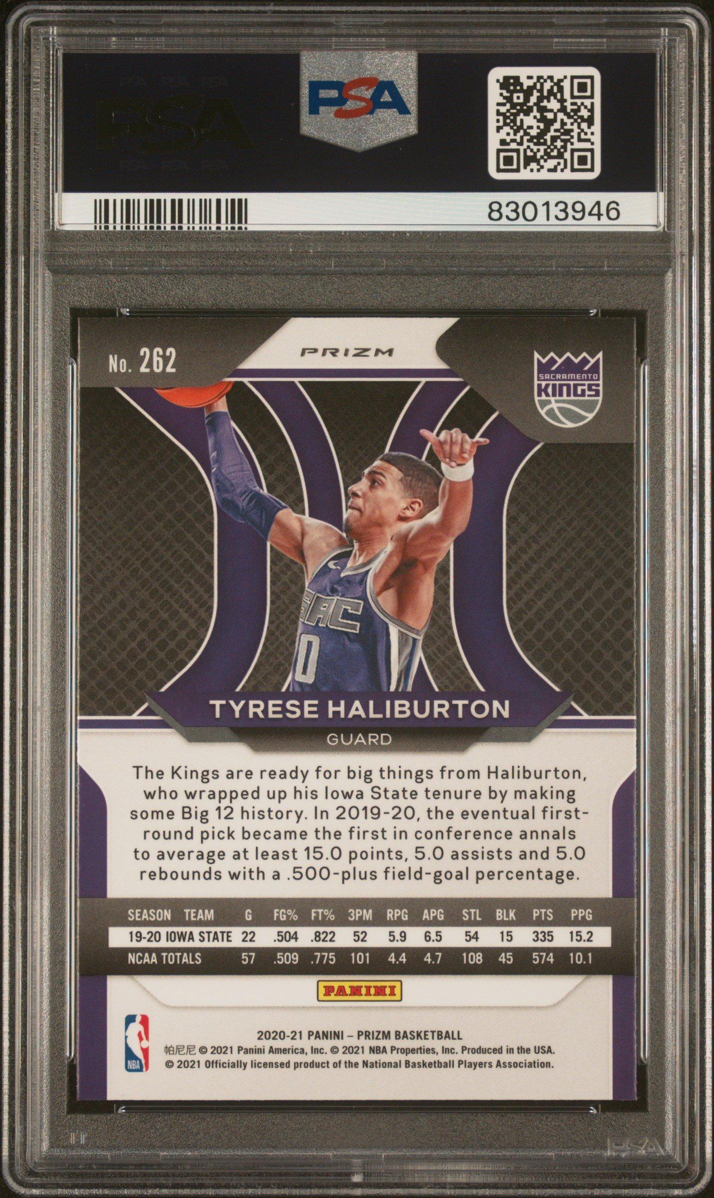 2020 Panini Prizm 262 Tyrese Haliburton Silver Prizm PSA 10