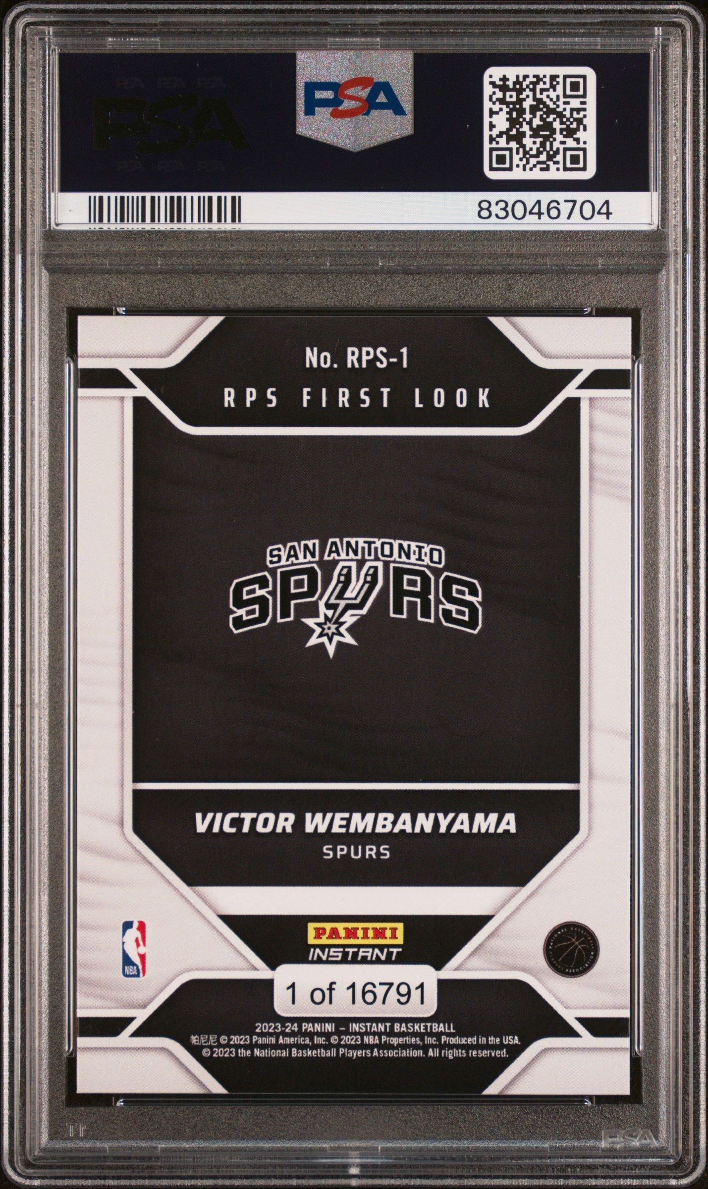 2023 Panini Instant Rps First Look Rps1 Victor Wembanyama PSA 10