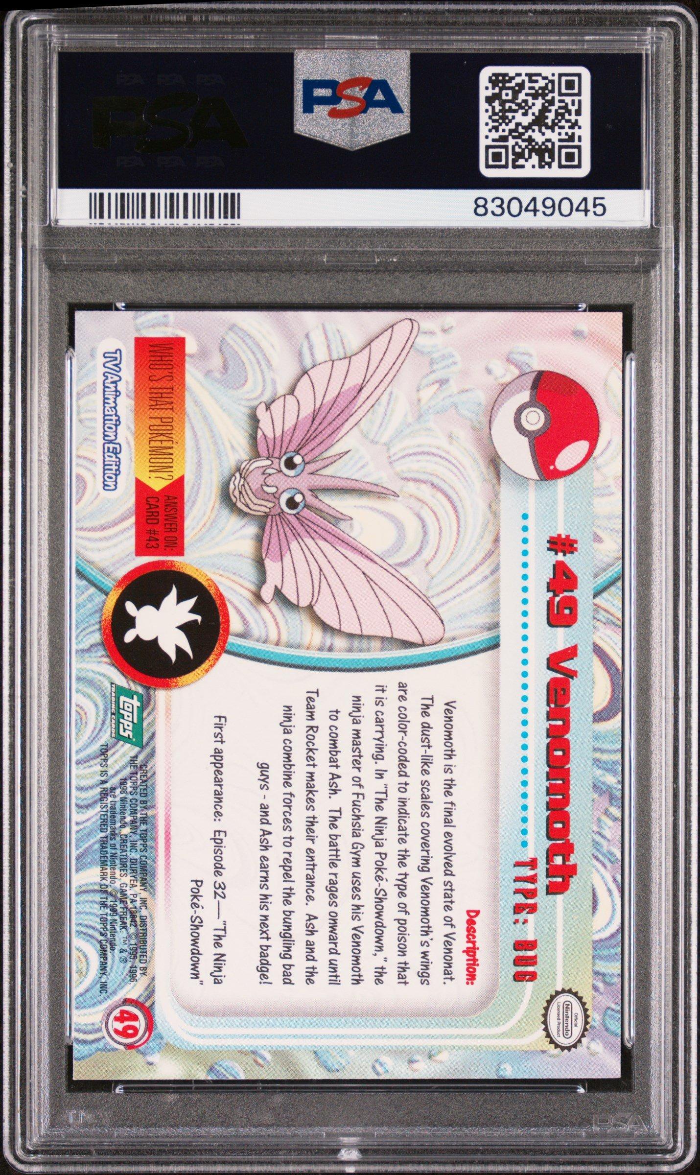 1999 Topps Pokemon Tv 49 Venomoth PSA 9