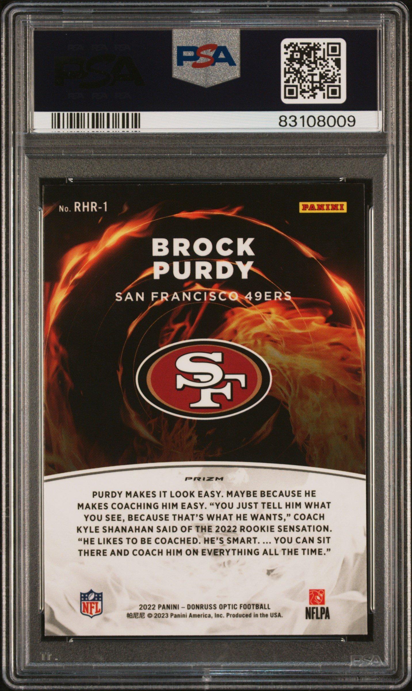 2022 Panini Donruss Optic Red Hot Rookies Rhr1 Brock Purdy PSA