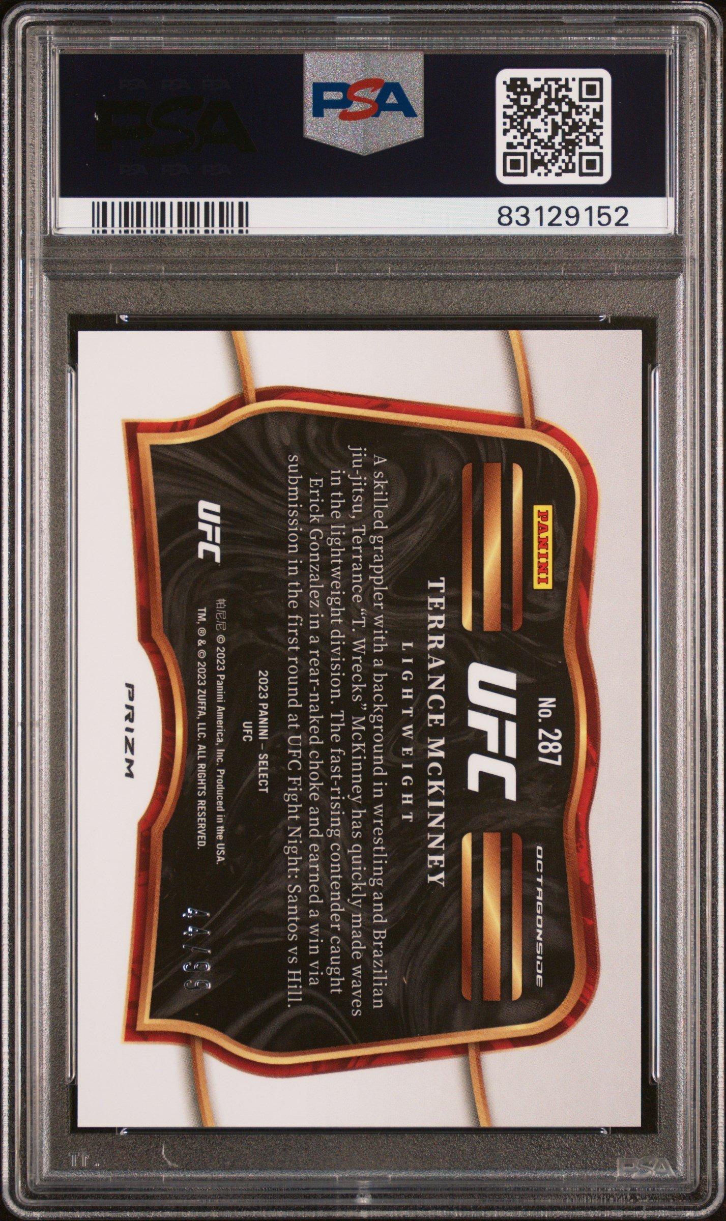 2023 Panini Select Ufc 287 Terrance Mckinney PSA 10