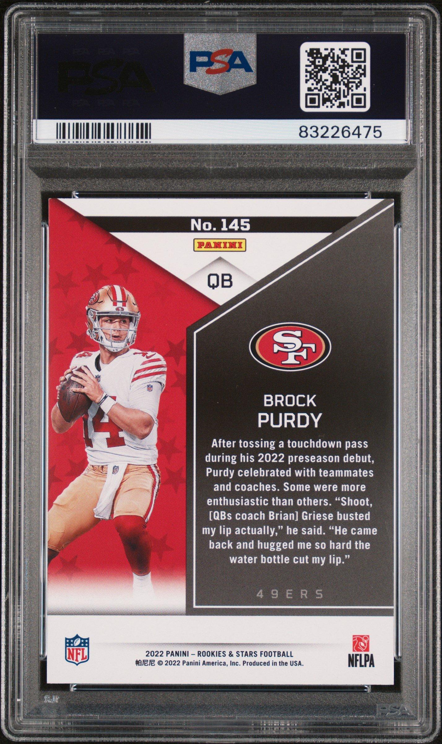2022 Panini Rookies & Stars 145 Brock Purdy PSA 9