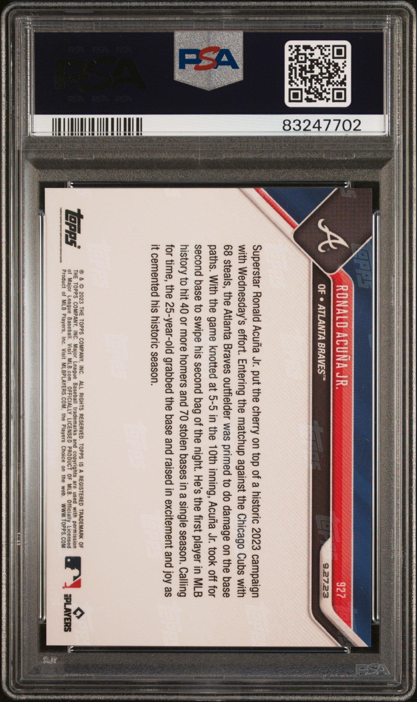 2023 Topps Now 927 Ronald Acuna Jr. PSA 10