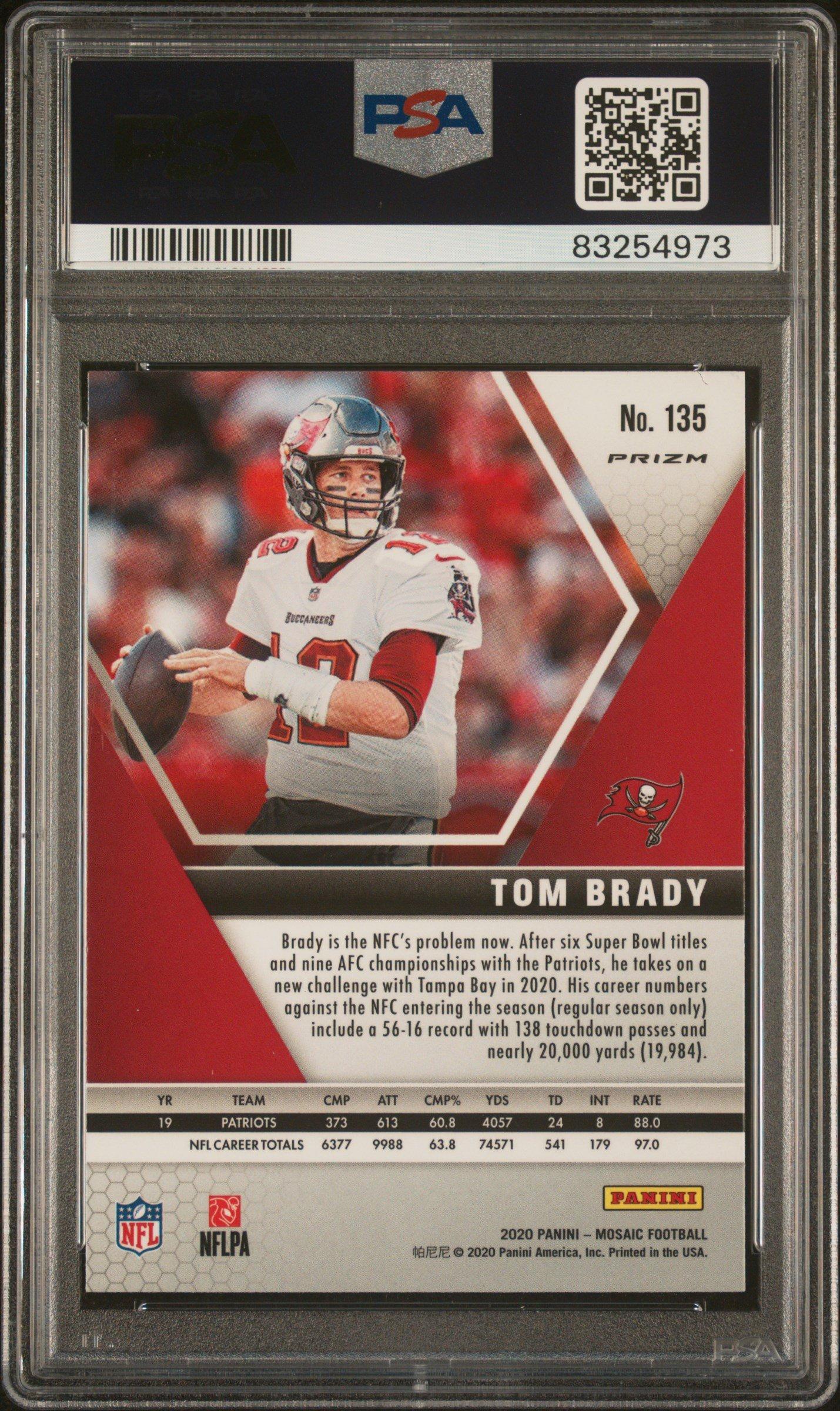2020 Panini Mosaic 135 Tom Brady Reactive Gold PSA 10
