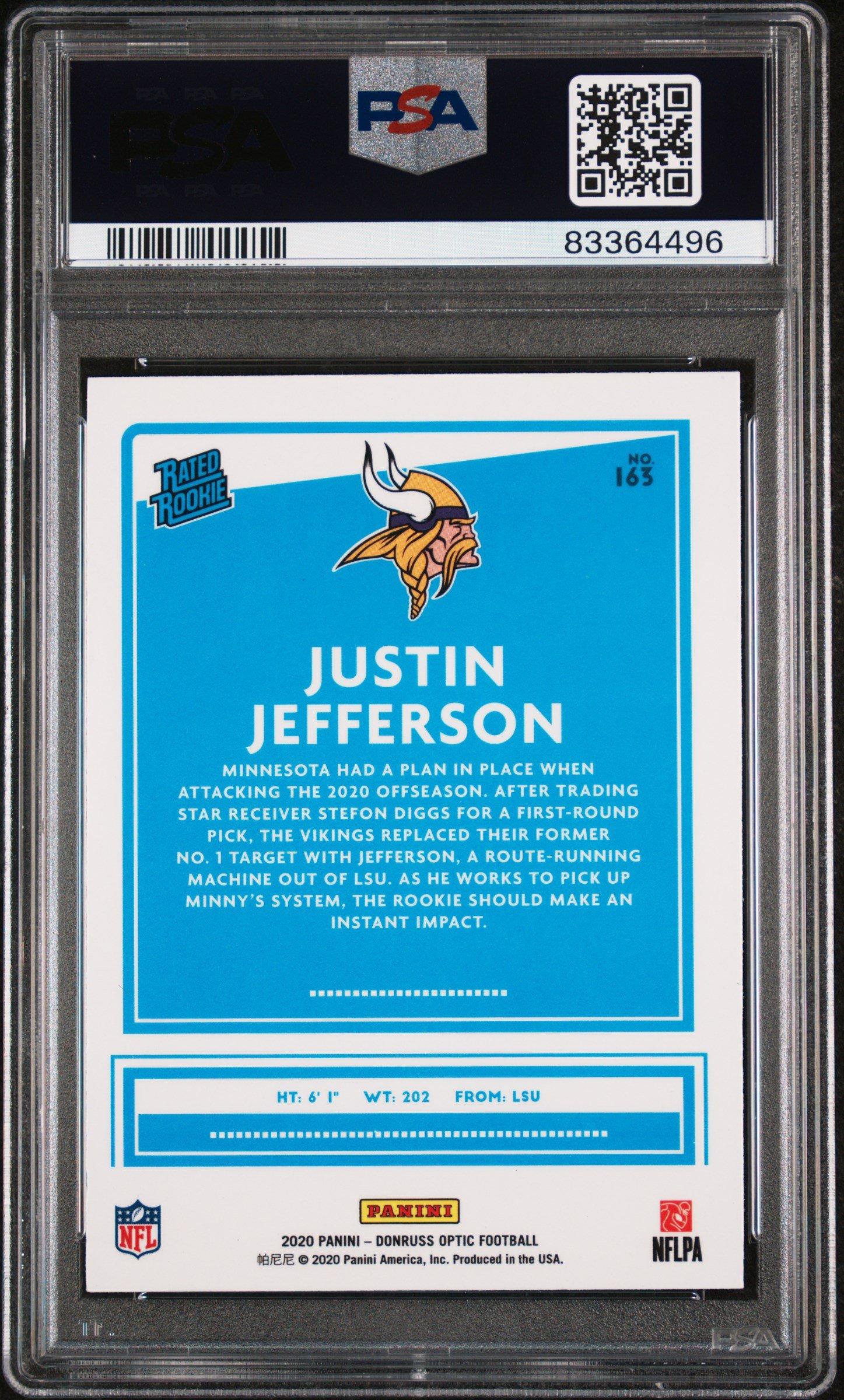2020 Panini Donruss Optic 163 Justin Jefferson PSA