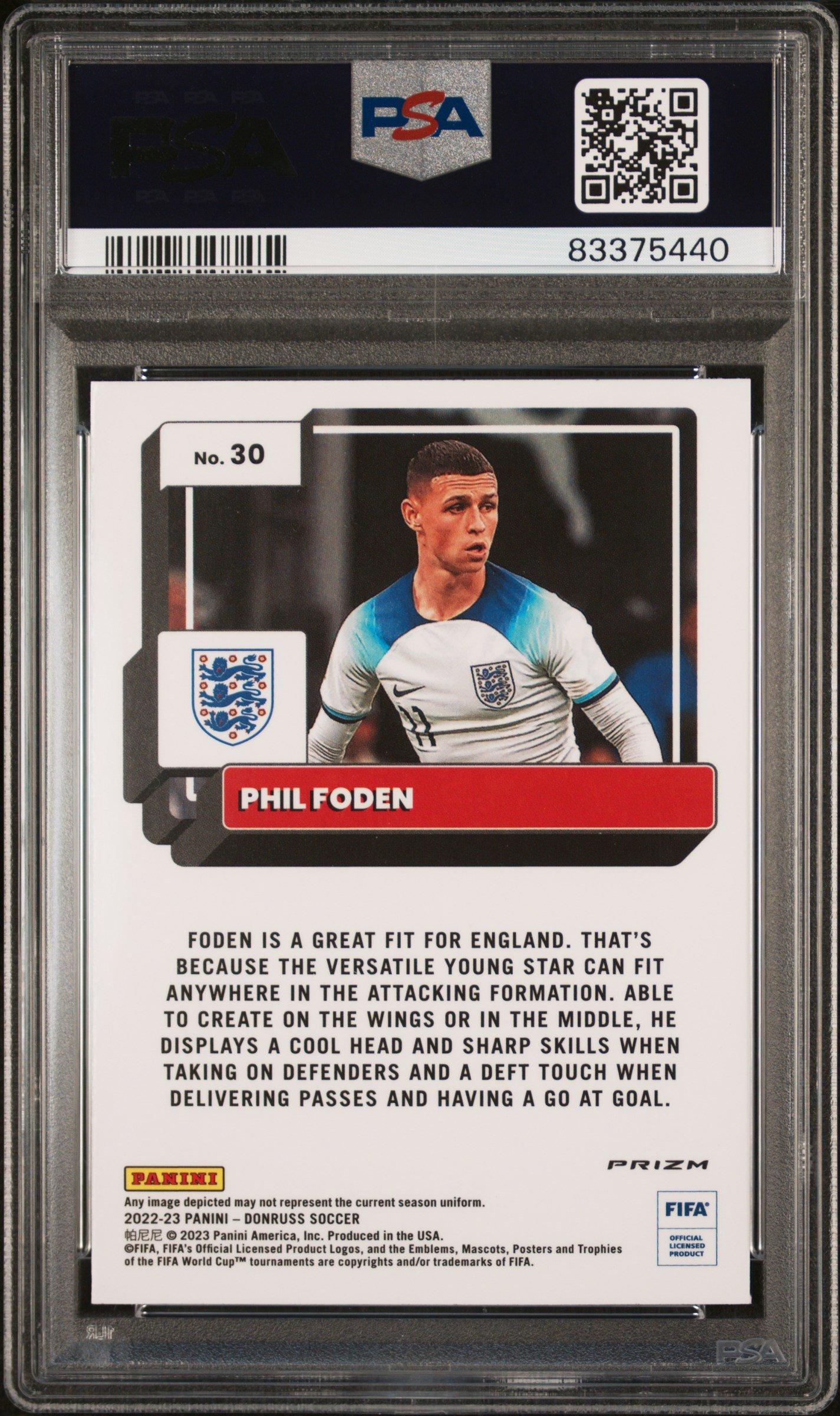 2022 Panini Donruss Fifa 30 Phil Foden Optic-photon PSA 10