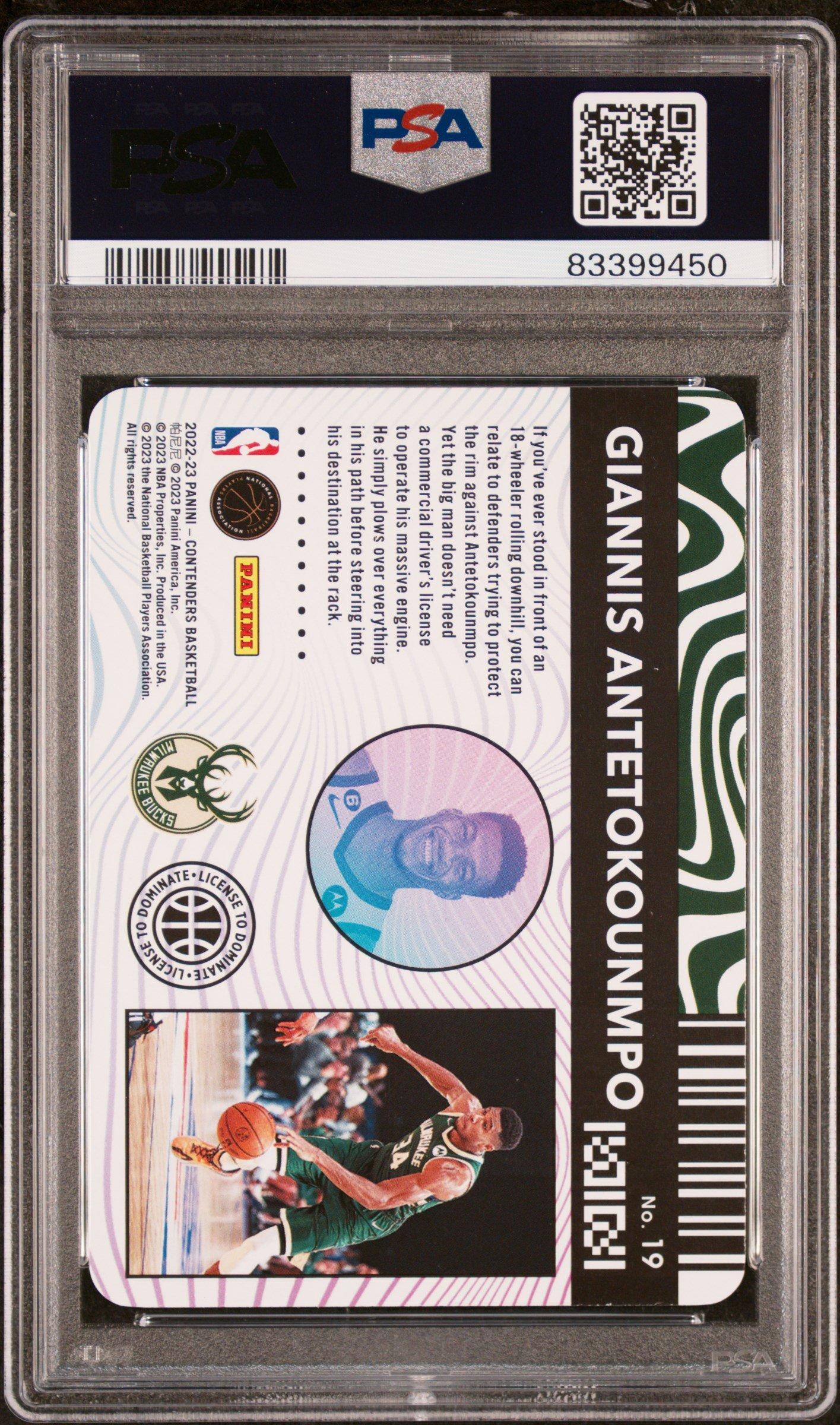 2022 Panini Contenders License To Dominate 19 Giannis Antetokounmpo PSA 9